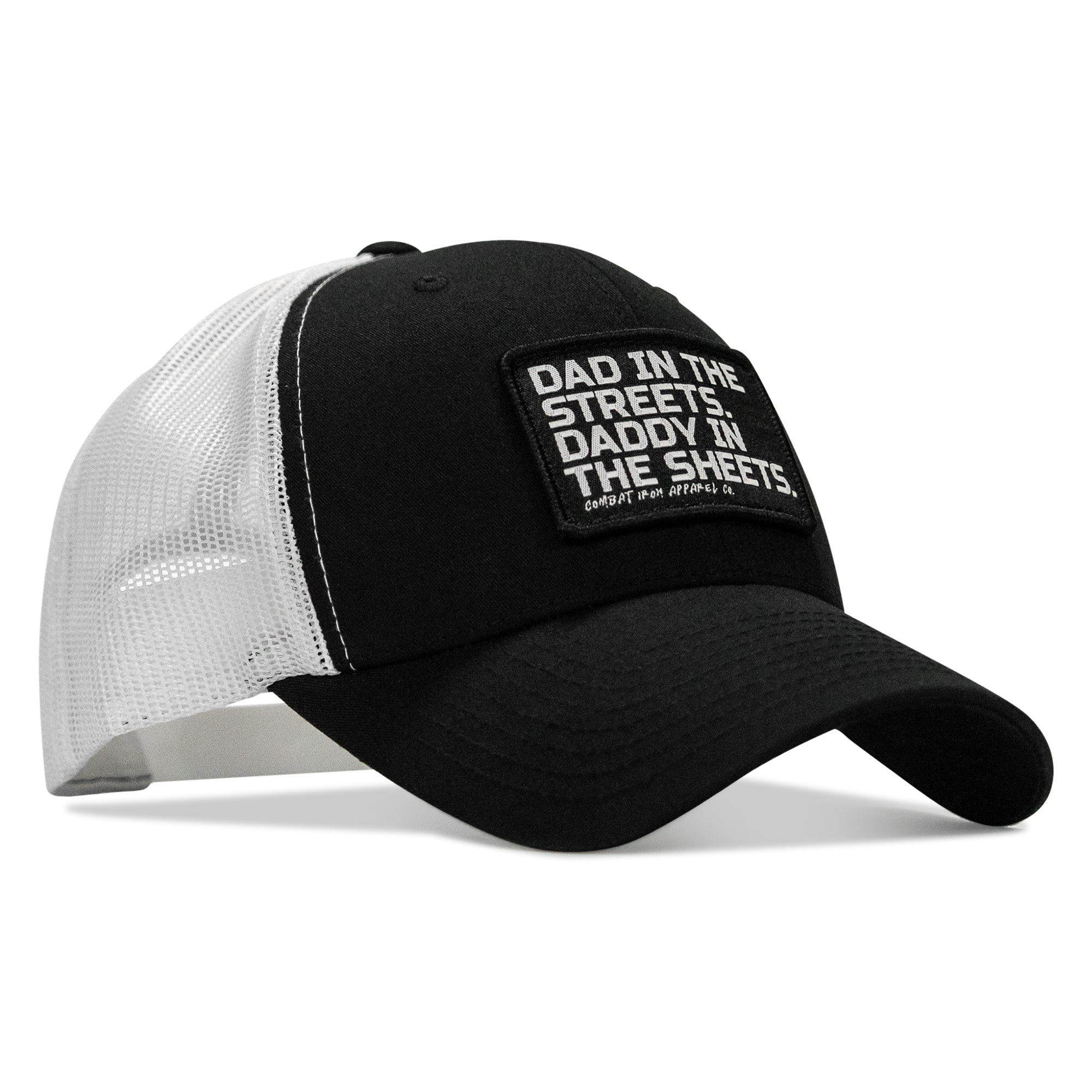 Dad In The Streets. Daddy In The Sheets. Black Patch Snapback Hat