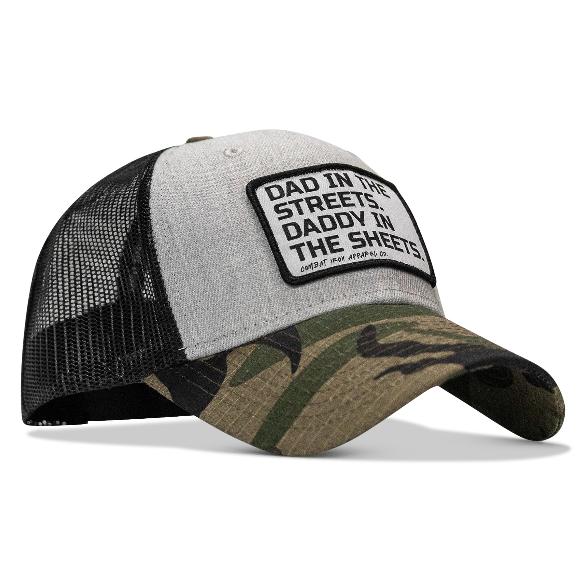 Dad In The Streets. Daddy In The Sheets. White Patch Snapback Hat
