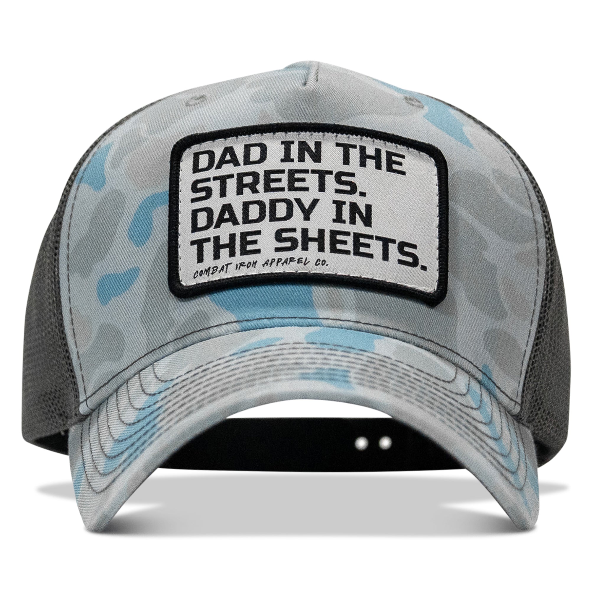 Dad In The Streets. Daddy In The Sheets. White Patch Snapback Hat
