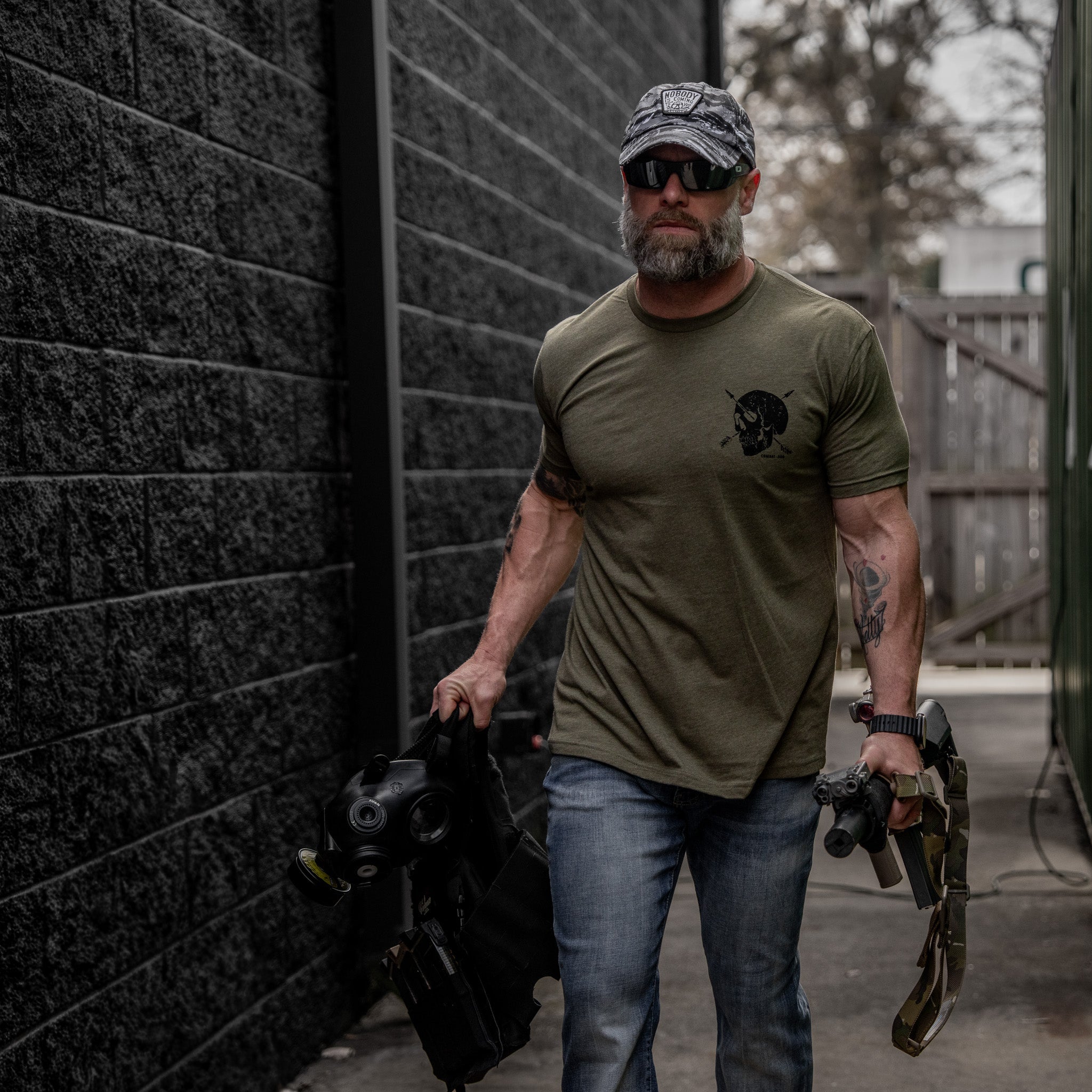 Nobody Is Coming To Save You Skull Patch RipStop Low Pro Operator Hat