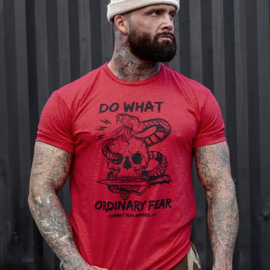 DO WHAT ORDINARY FEAR Snake & Skull Men's T-shirt