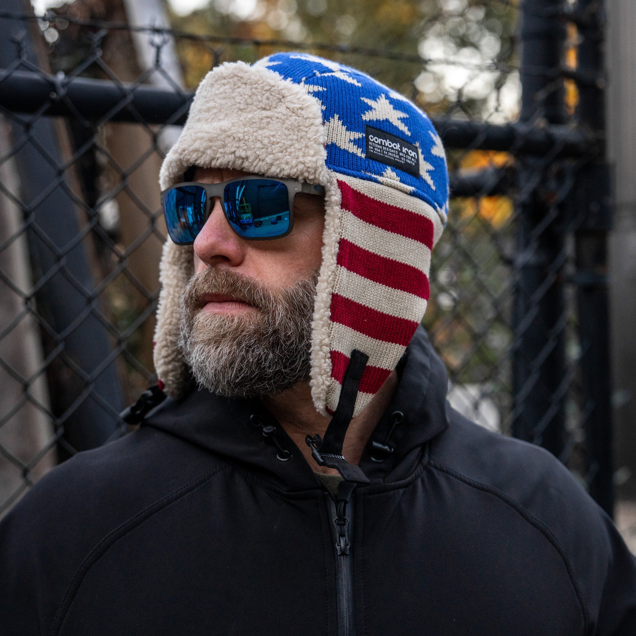 USA Wool Insulated Knitted Trapper Hat