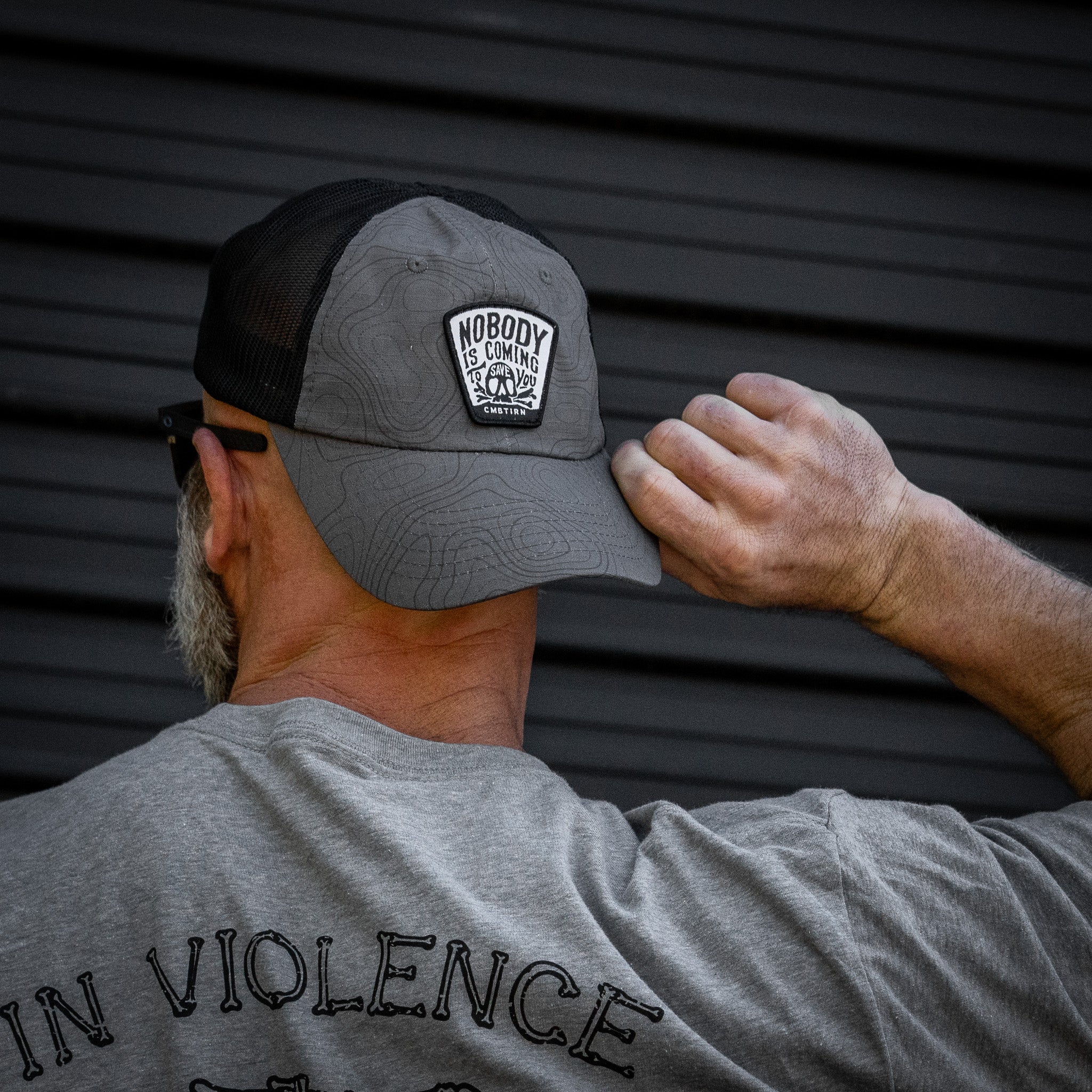 Nobody Is Coming To Save You Skull Patch Ripstop Snapback