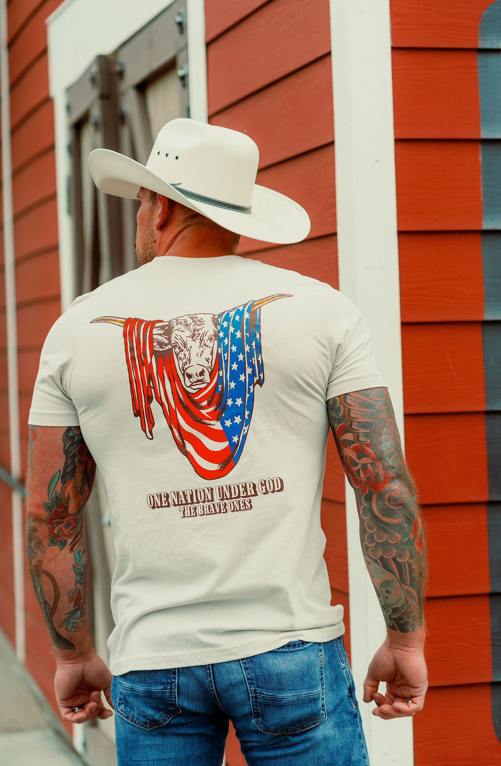 American Longhorn T-Shirt - Cream | The Brave Ones