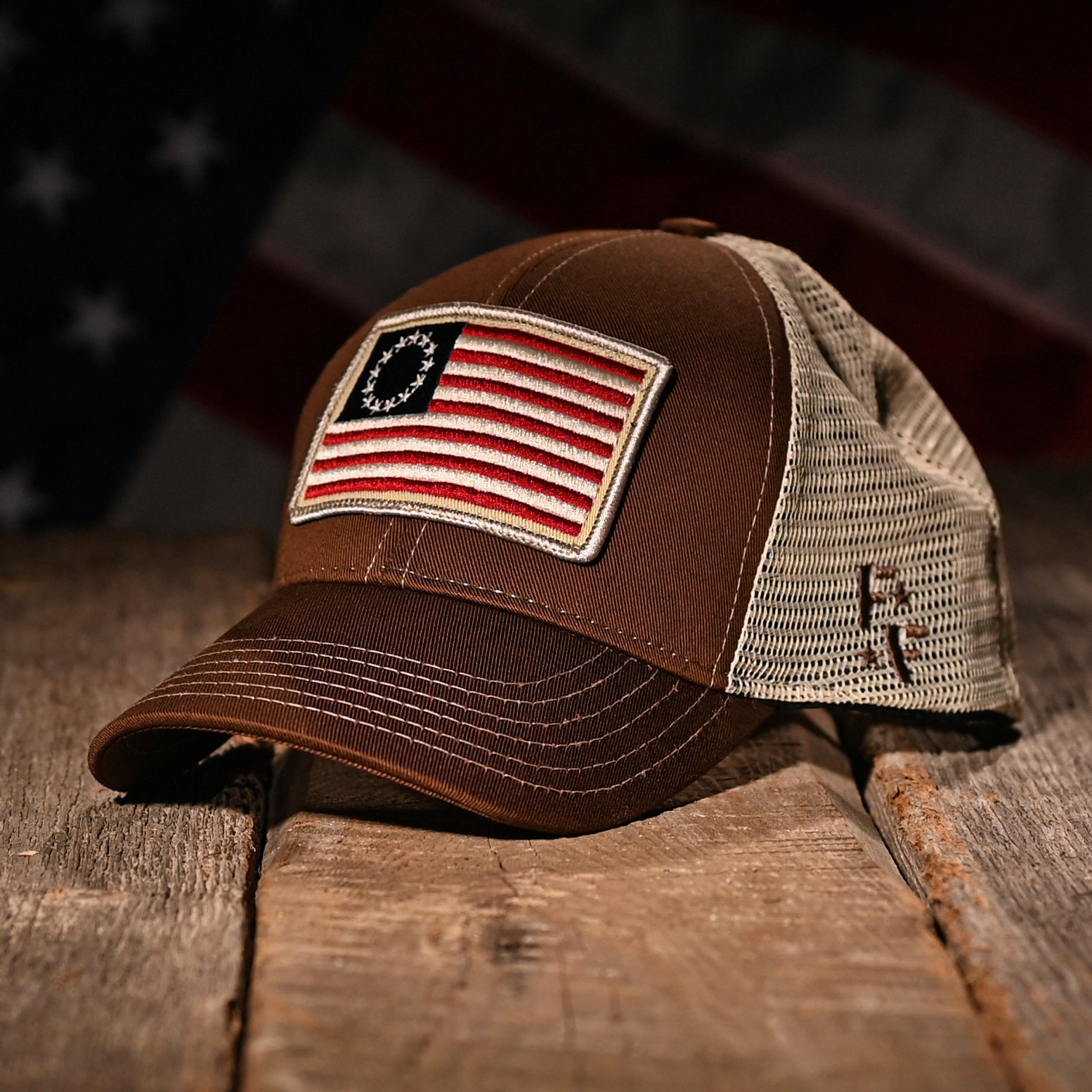 Betsy Ross Flag Patch Trucker Hat