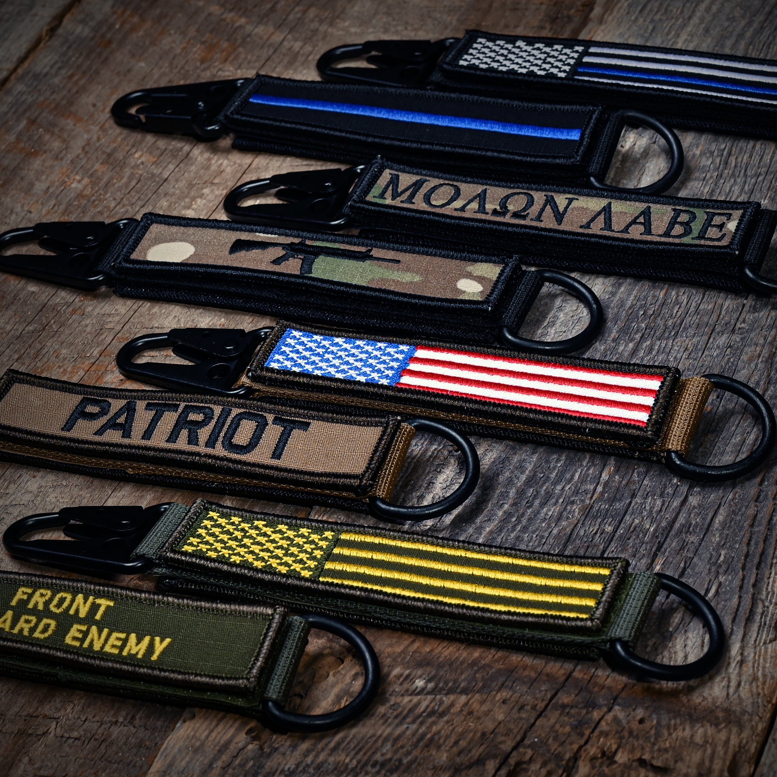 American Made Heavy Duty Tactical Keychain - Thin Blue Line