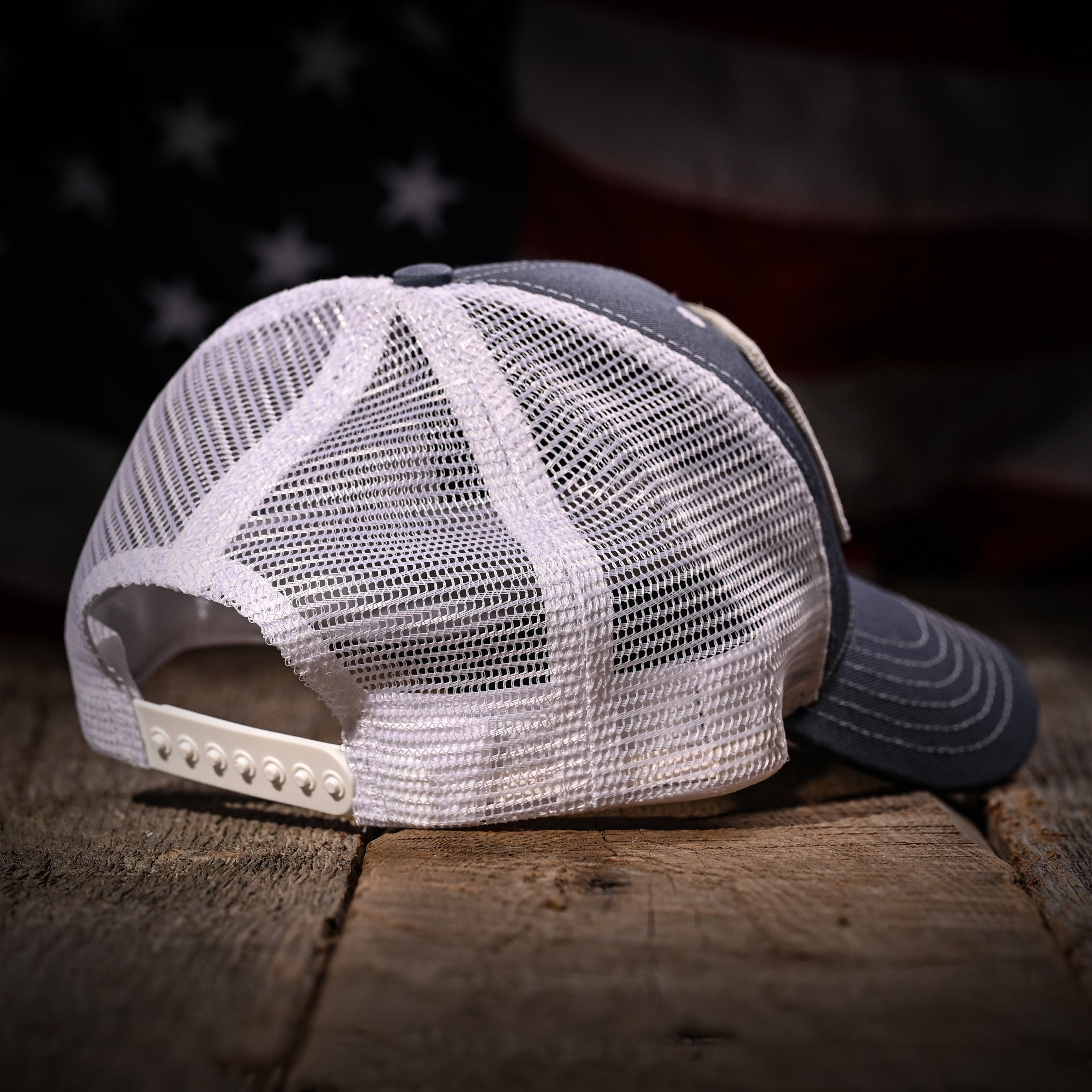 Slate & White Mesh-Back Trucker Hat