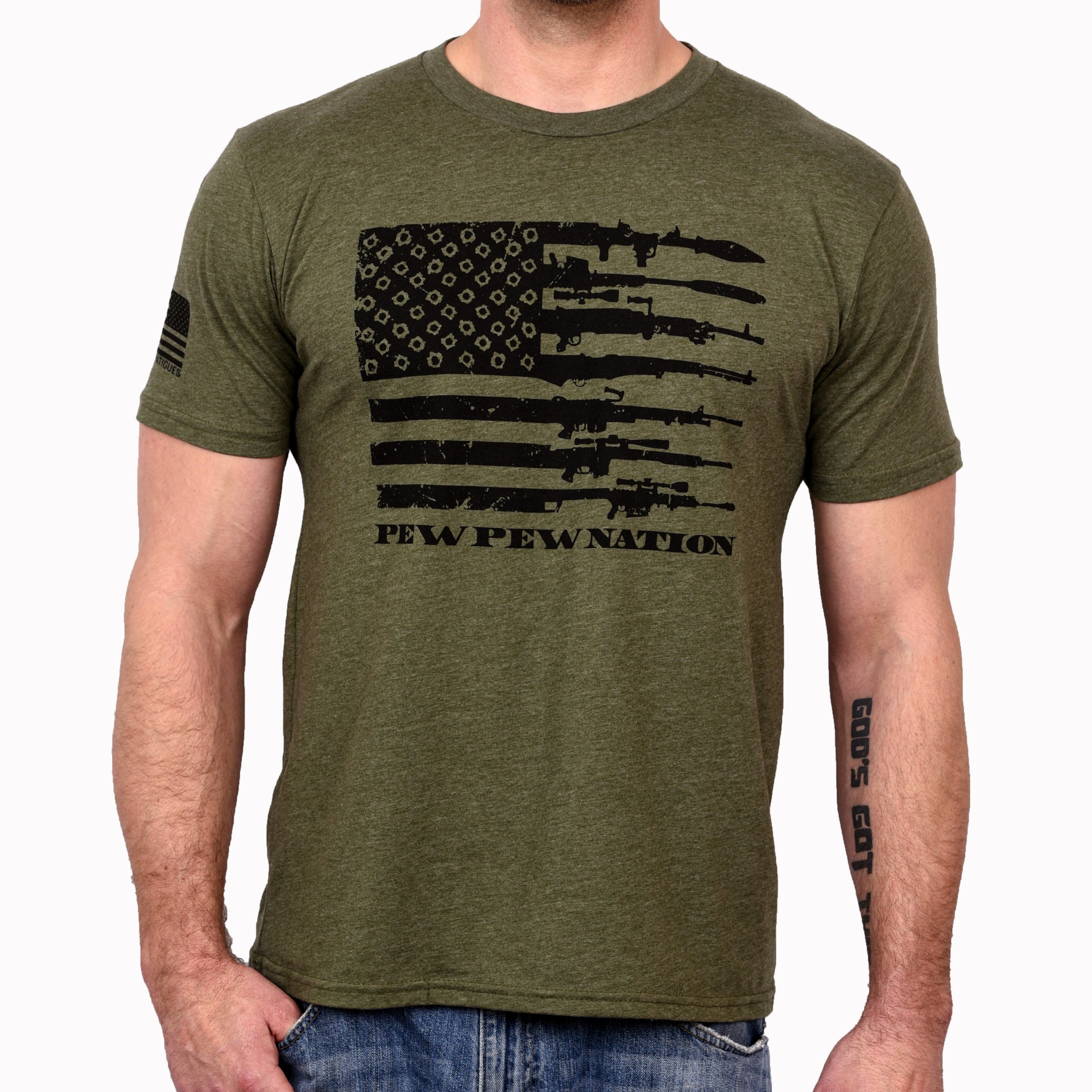 Men's Red, White & Pew Patriotic T-Shirt