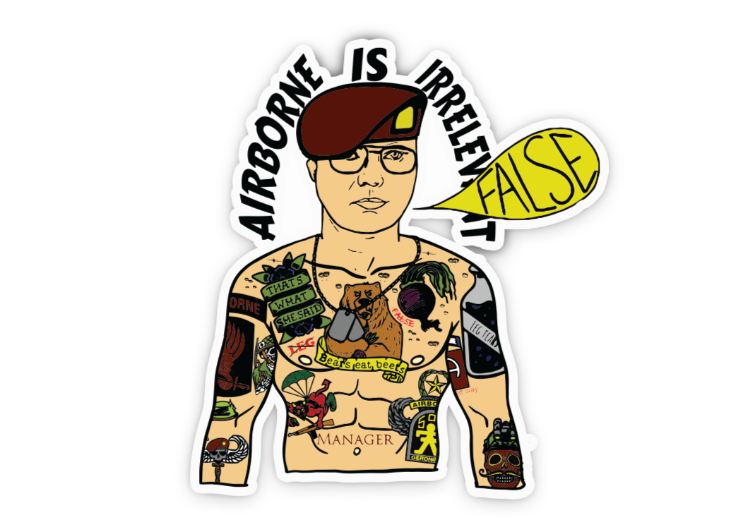 "Dwight" Airborne AF Premium Sticker