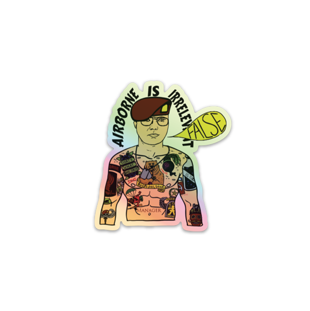 "Dwight" Airborne AF Holographic Mini Sticker