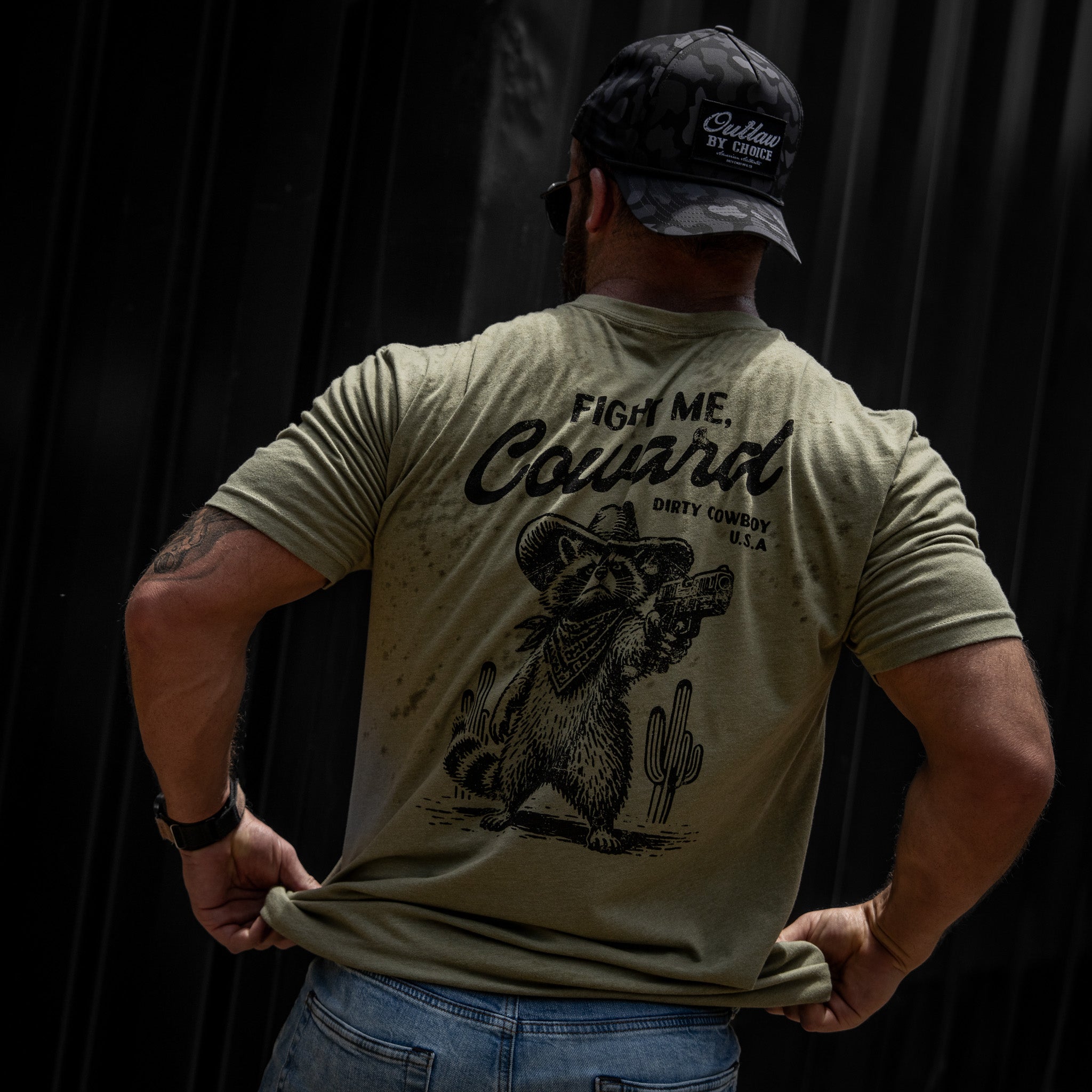 Fight Me Coward Racoon Men's T-Shirt