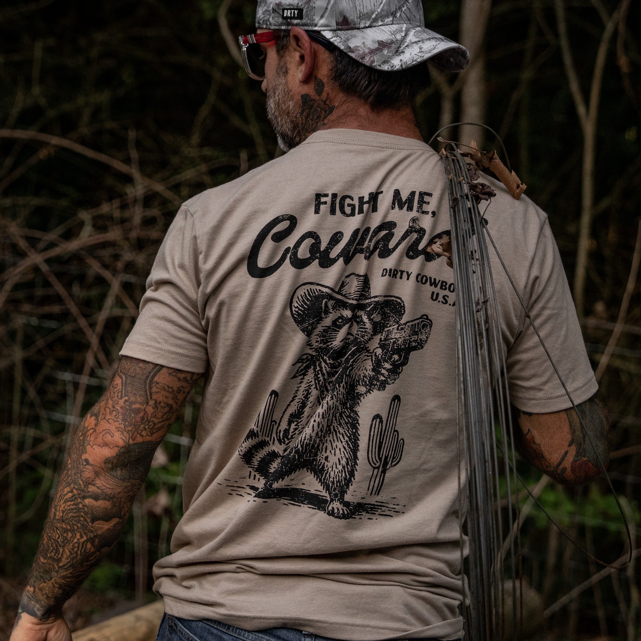 Fight Me Coward Racoon Men's T-Shirt
