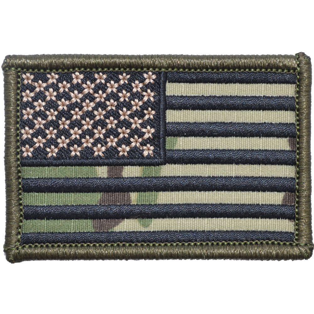 US FLAG 2 X 3 TACTICAL PATCH - MULTICAM W/ BLACK