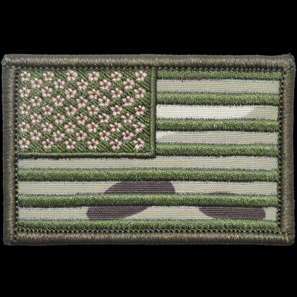 Bandera de EE. UU. - Parche 2x3 - MultiCam con verde oliva