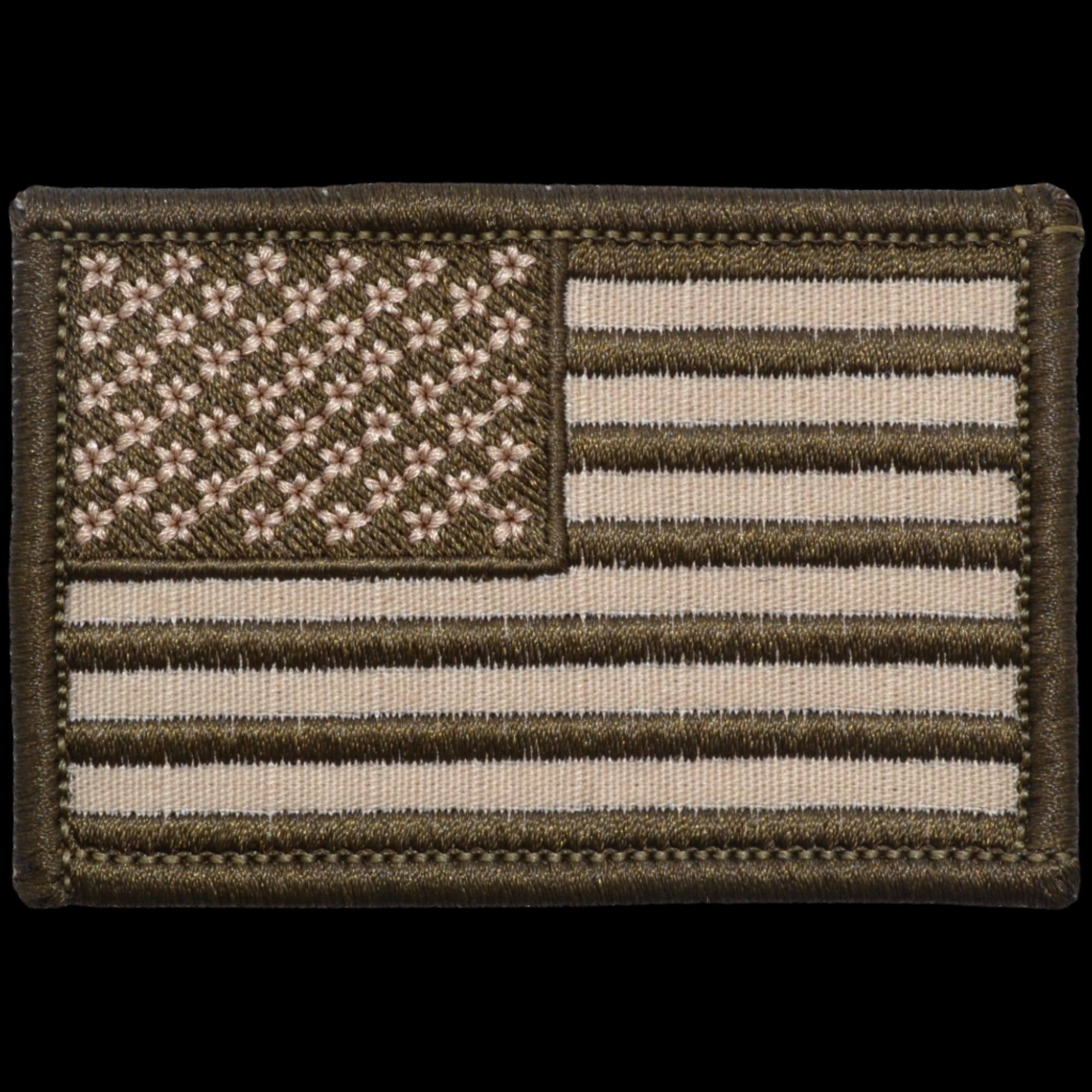 US FLAG 2 X 3 TACTICAL PATCH - DESERT SAND W/ COYOTE BROWN