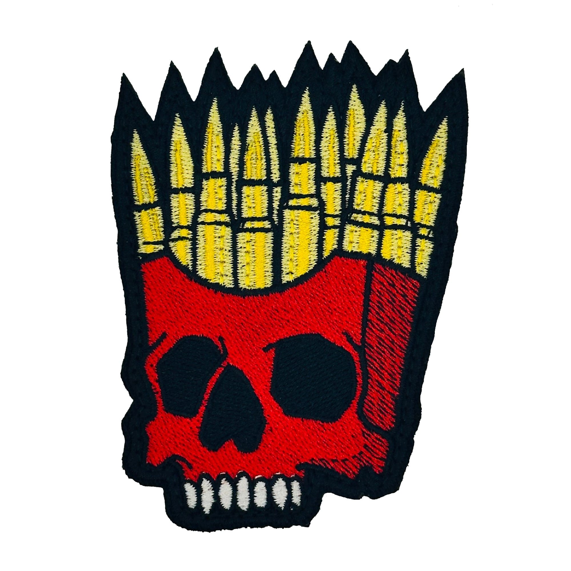 The Ultimate Freedom Fries Embroidered Skull Patch - 3.5" Patch Laser cut to shape!