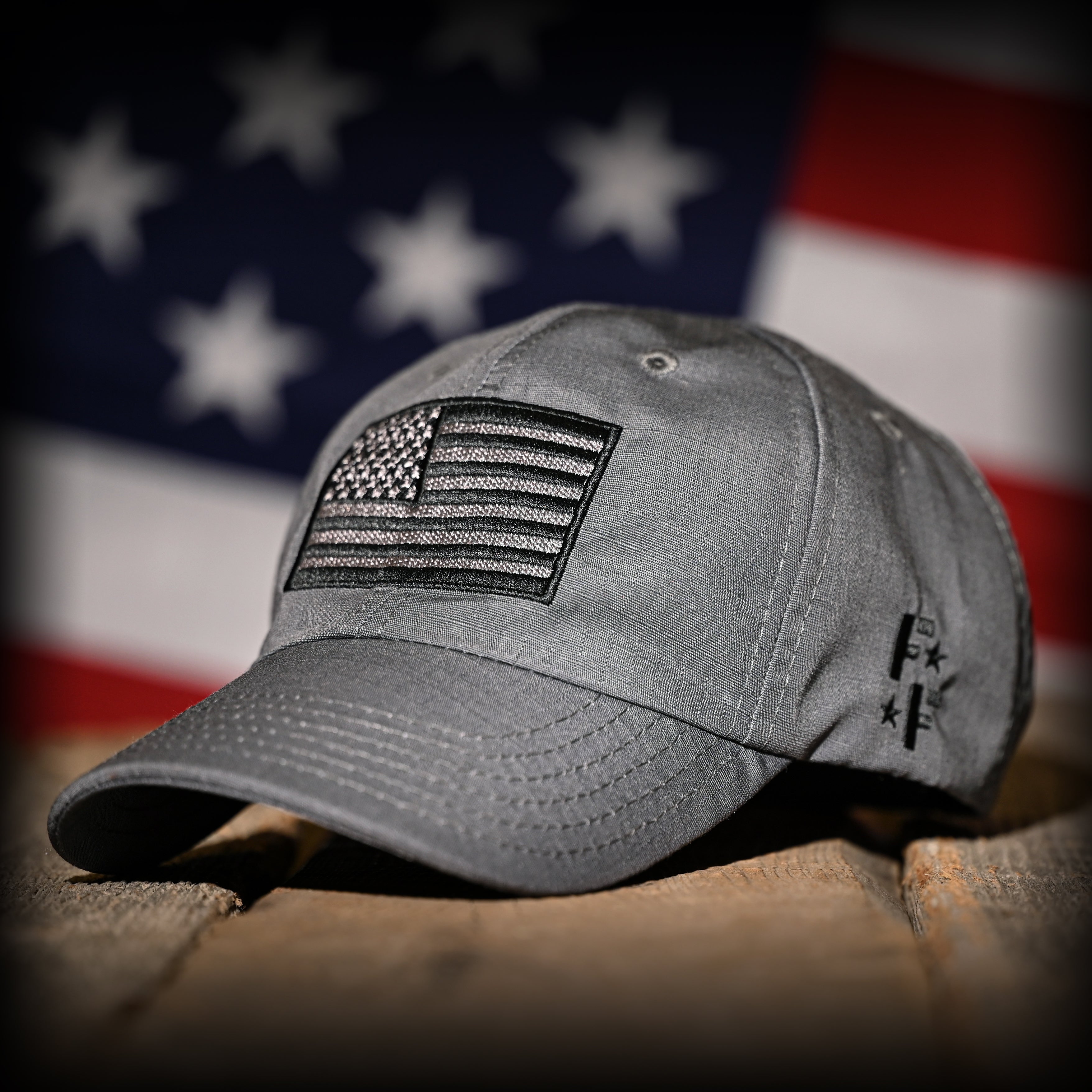 WOLF GREY FULL RIPSTOP US FLAG RANGE HAT