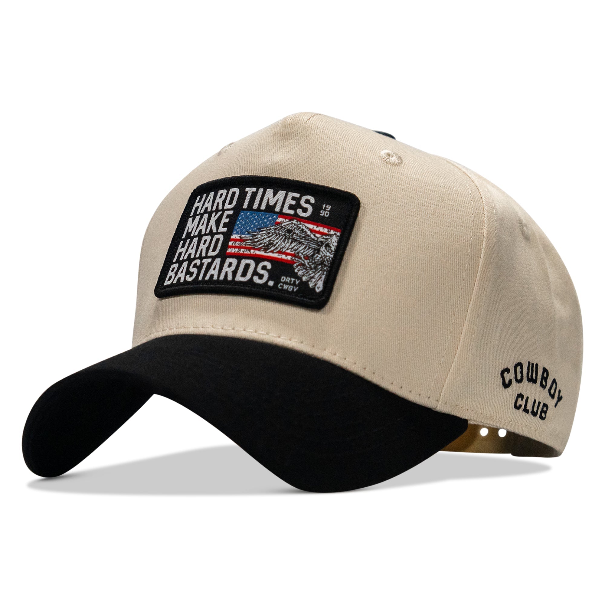 Hard Times Make Hard Bastards Patch Classic 5 Pannel Snapback Hat