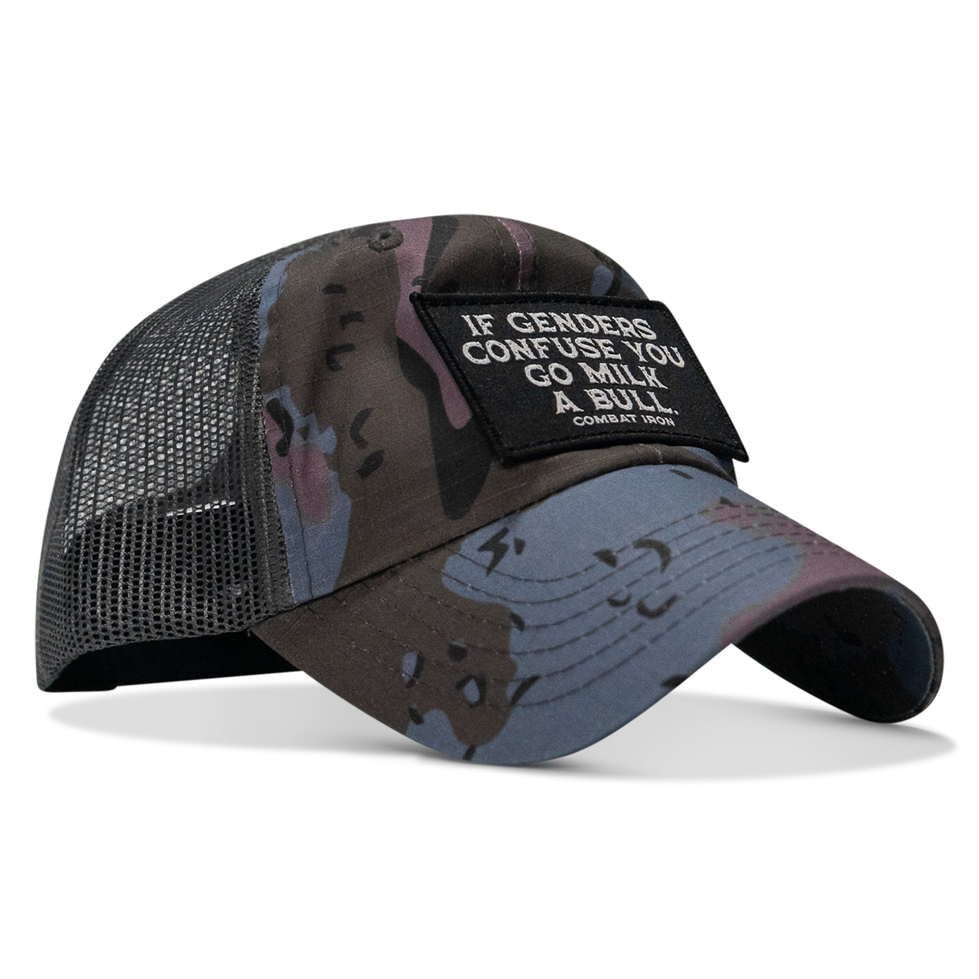If Gender Confuses You Go Milk A Bull Patch Ripstop Hat