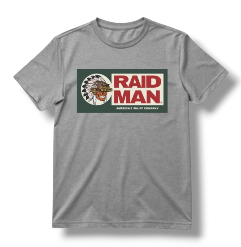 "RAID MAN" TEE (HEATHER GREY)