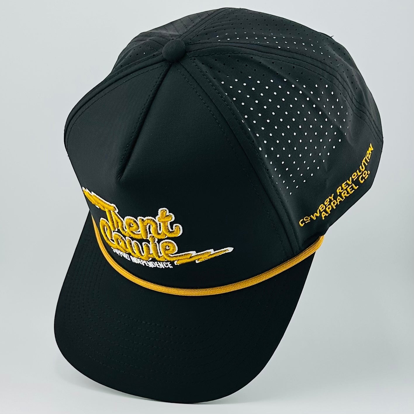 TRENT COWIE "SUPPORT INDEPENDENCE" PERFORMANCE HAT (BLACK & GOLD)