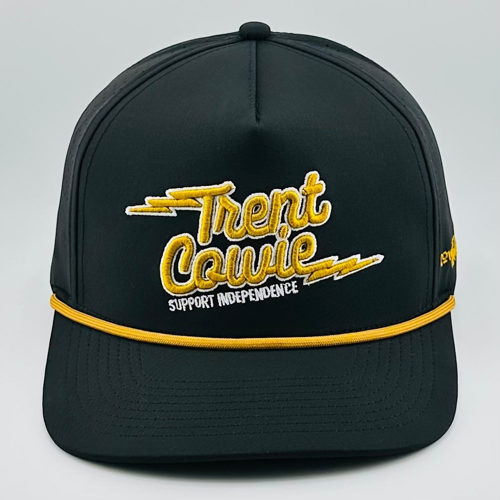 TRENT COWIE "SUPPORT INDEPENDENCE" PERFORMANCE HAT (BLACK & GOLD)