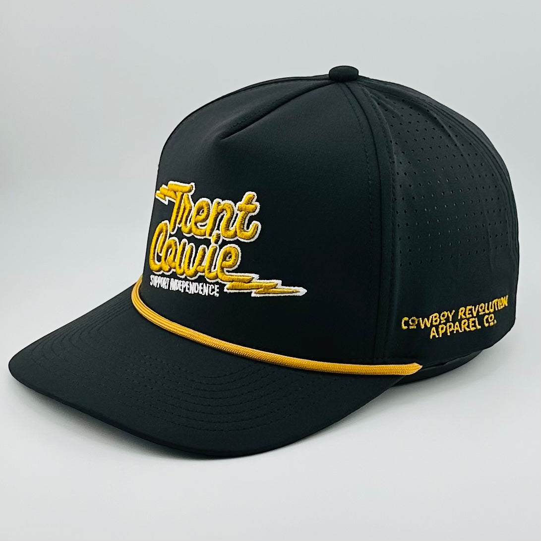 TRENT COWIE "SUPPORT INDEPENDENCE" PERFORMANCE HAT (BLACK & GOLD)