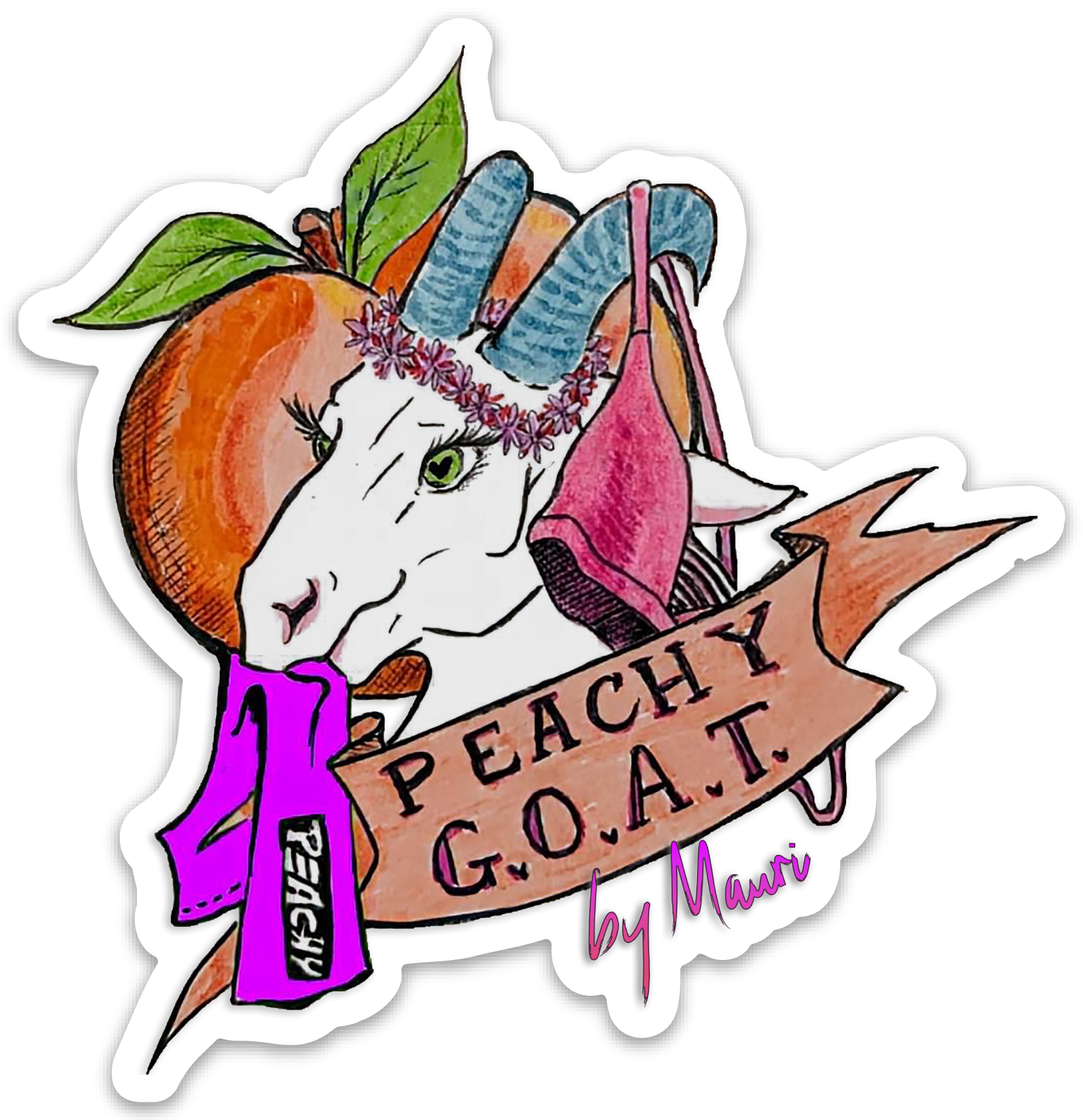 Peachy G.O.A.T. Sticker