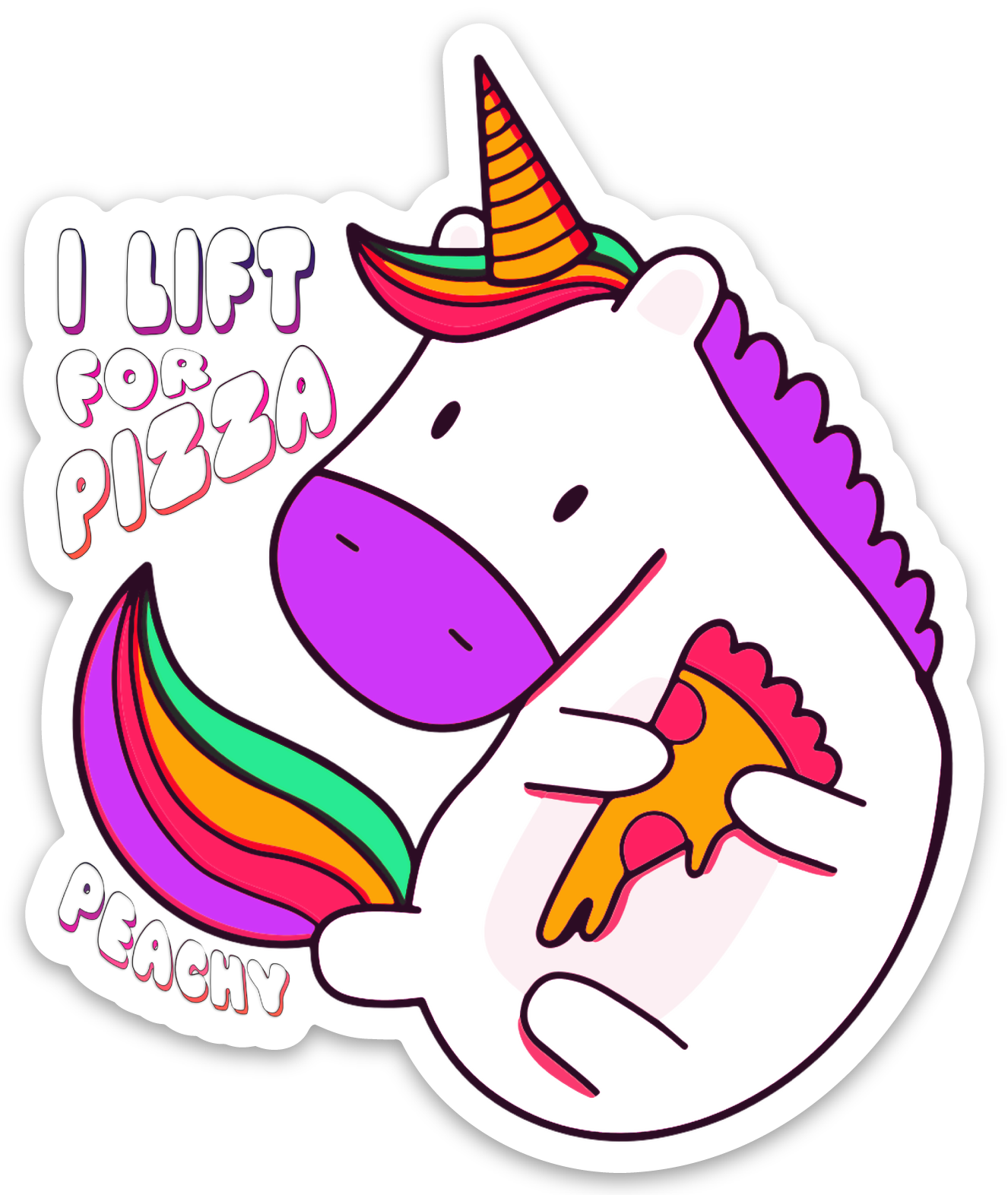 I Lift for Pizza Sticker