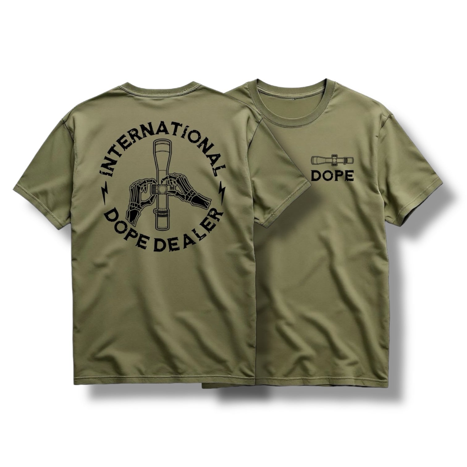 "DOPE DEALER" TEE (BLACK / MIL GREEN)