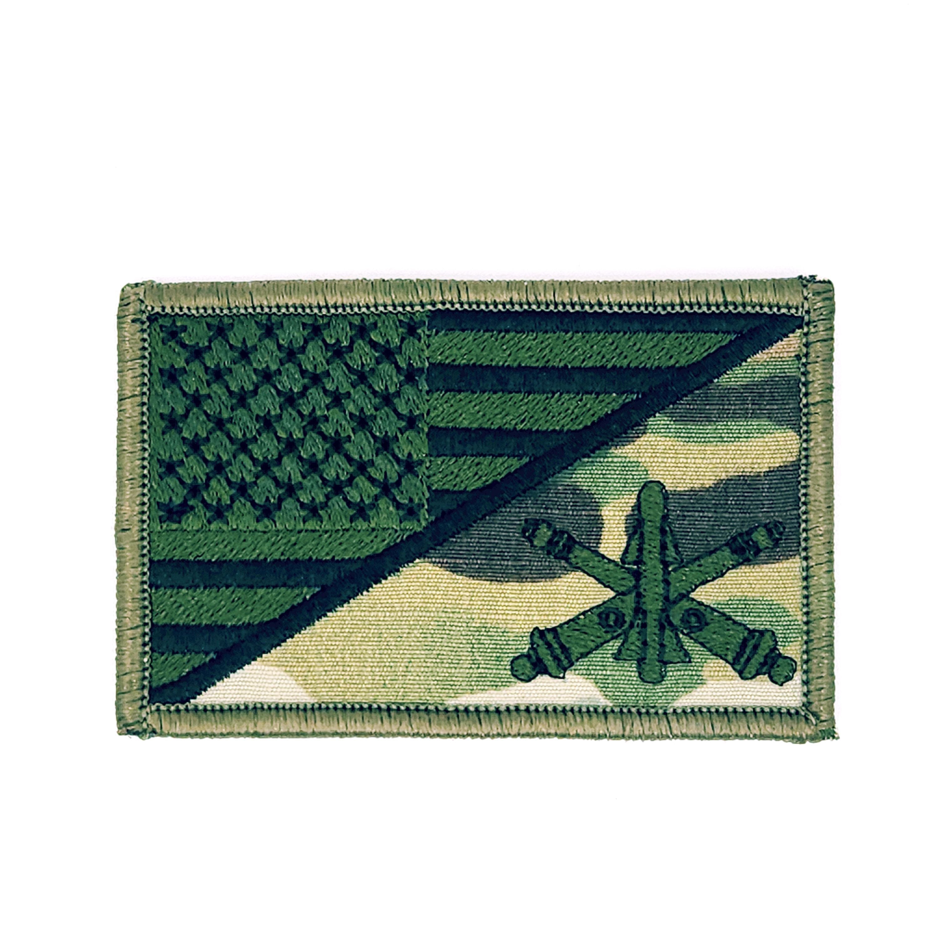 Army Air Defense Artillery Branch - USA Flag - 2.25x3.5 Patch
