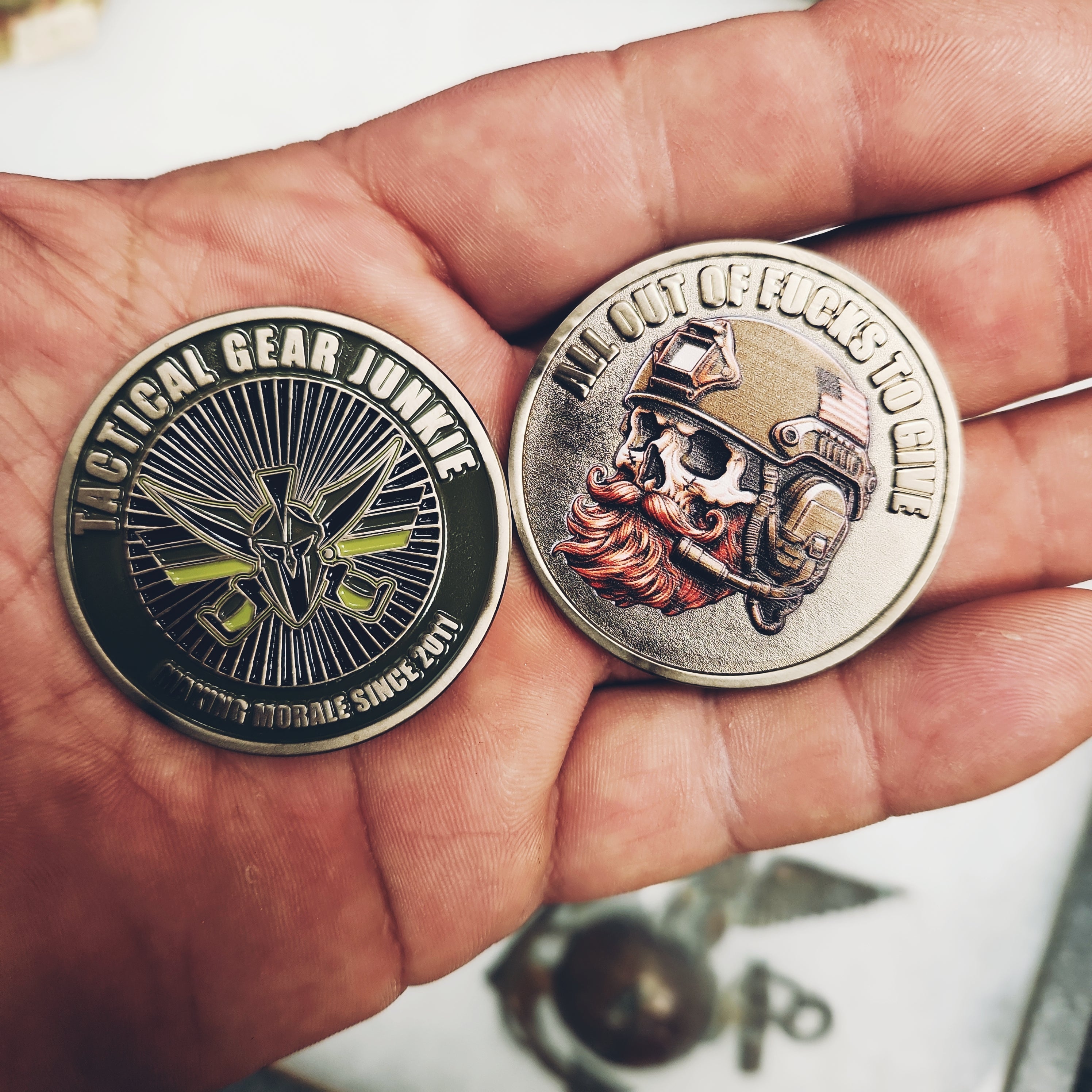 Tactical Gear Junkie - All Out of Fucks - Challenge Coin