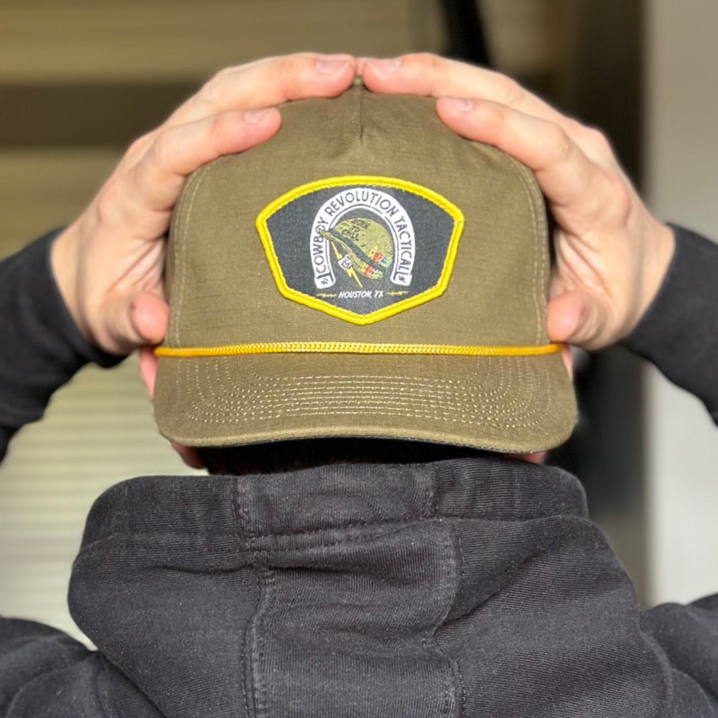 "BORN TO CHILL" TACTICAL GREEN RIPSTOP HAT