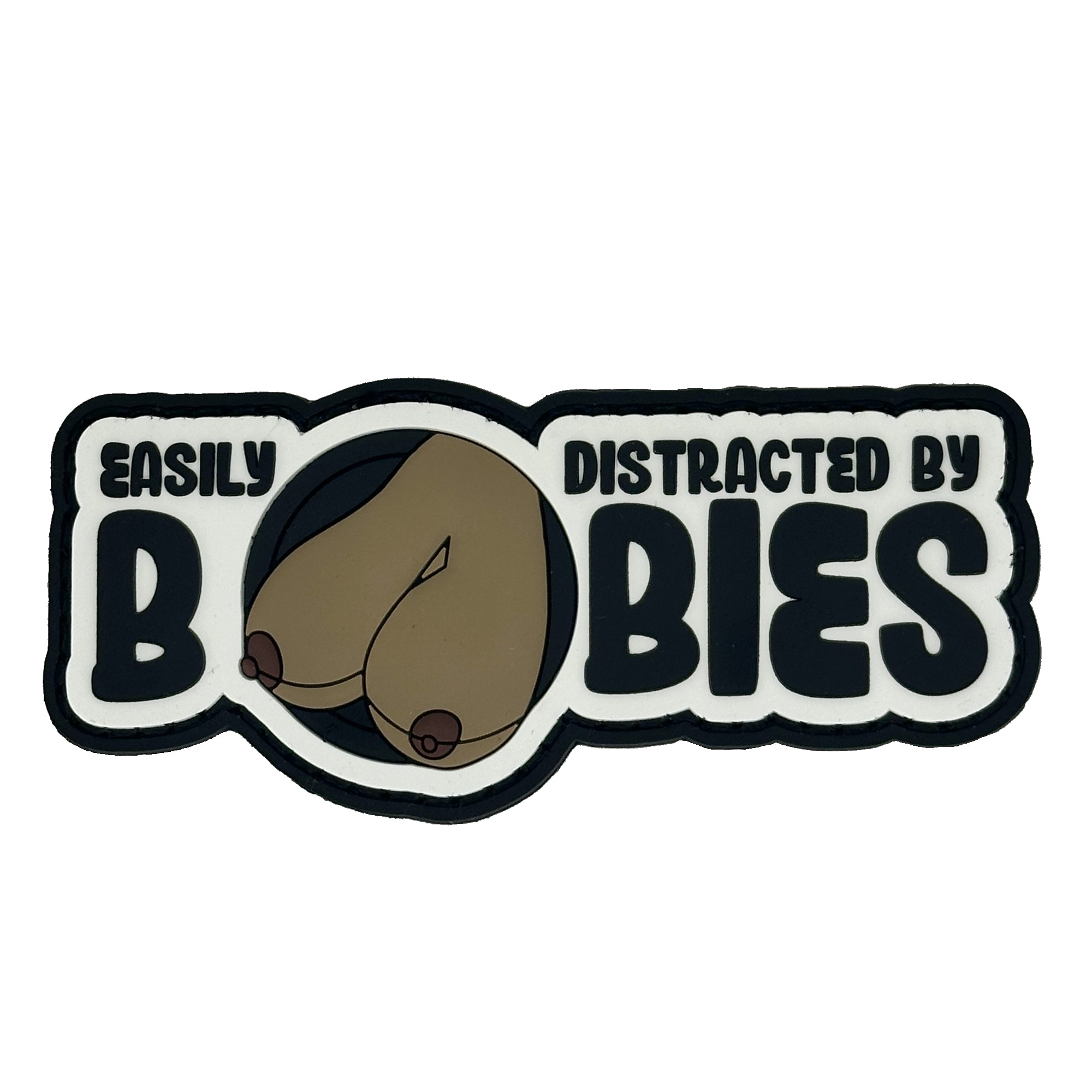 "Fun Size Boobs" - Easily Distracted By Boobies (Uncensored) - 4 inch PVC Patch -