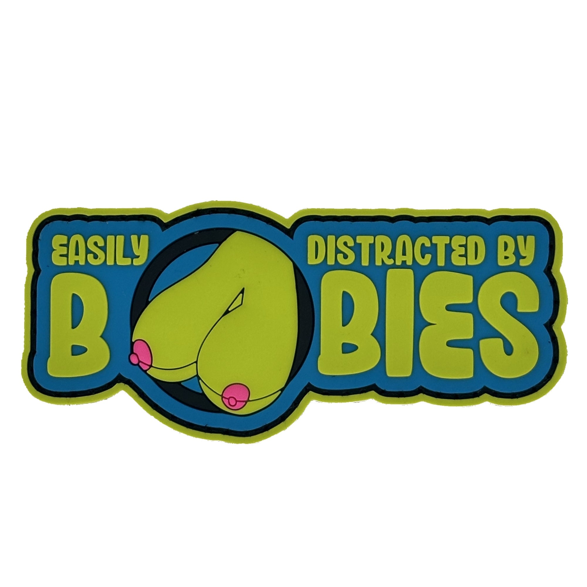 "Fun Size Boobs" - Easily Distracted By Boobies (Uncensored) - 4 inch PVC Patch -