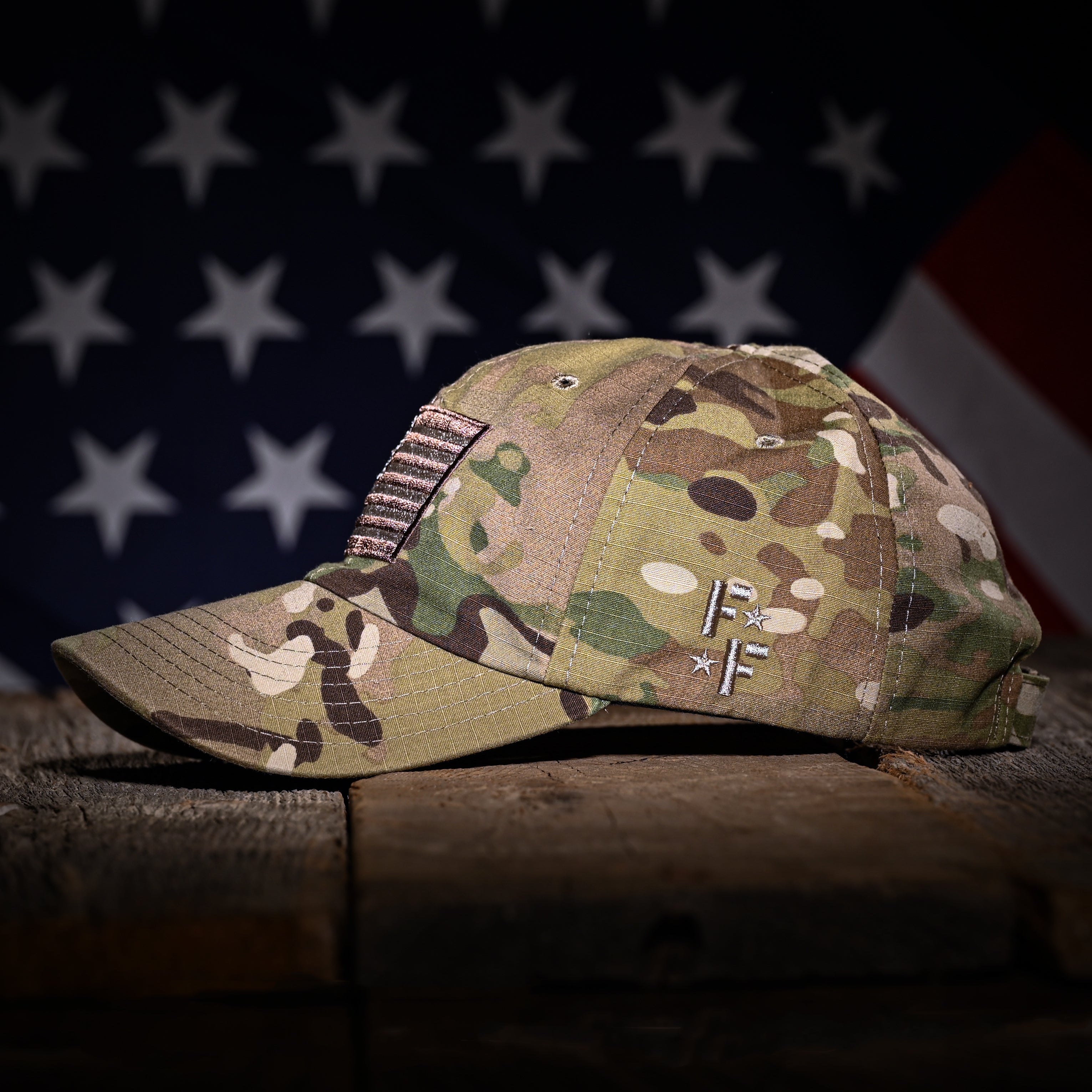 GORRA MULTICAM FULL RIPSTOP CON BANDERA DE EE. UU.