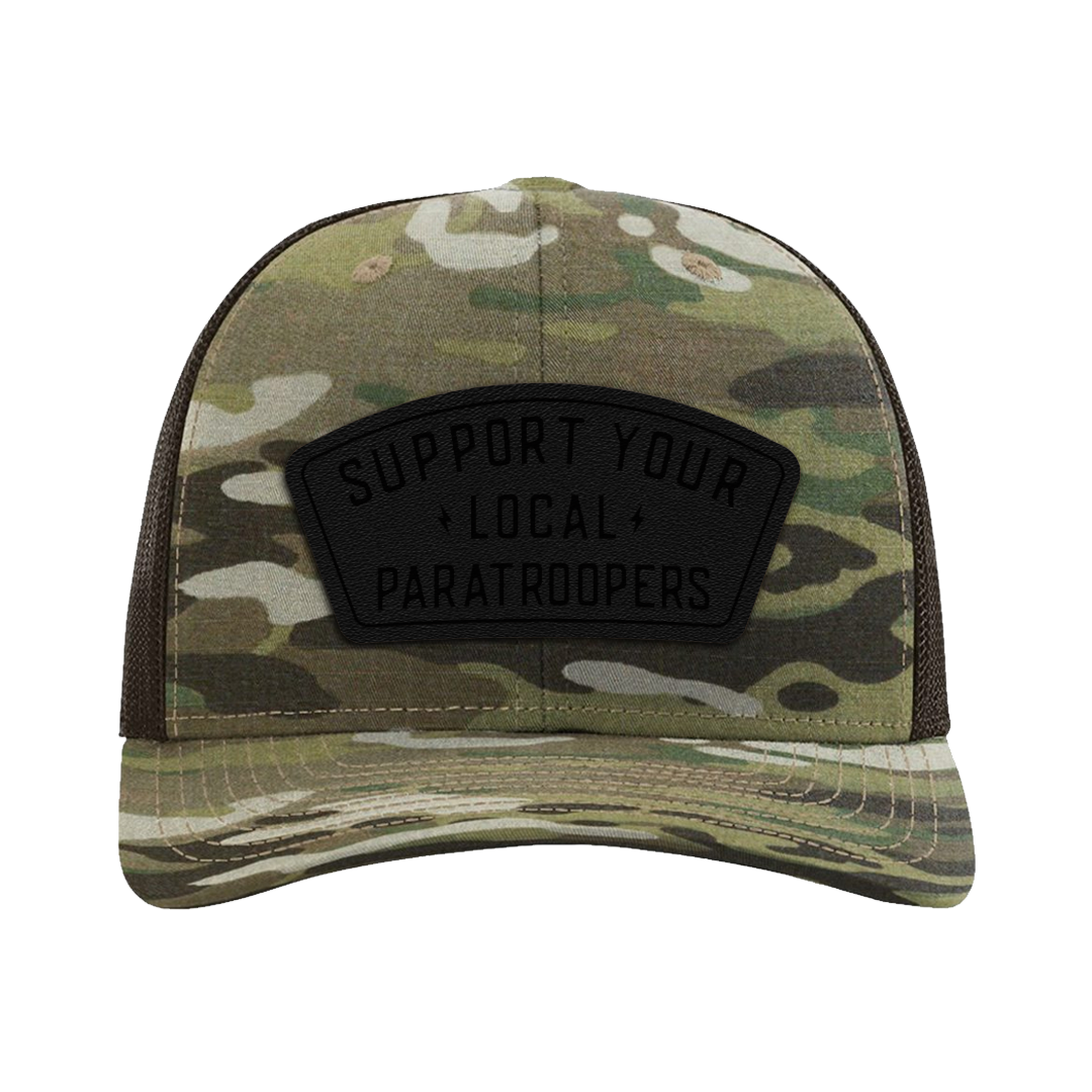 Support Local Paratrooper Leather Patch Tactical Snapback