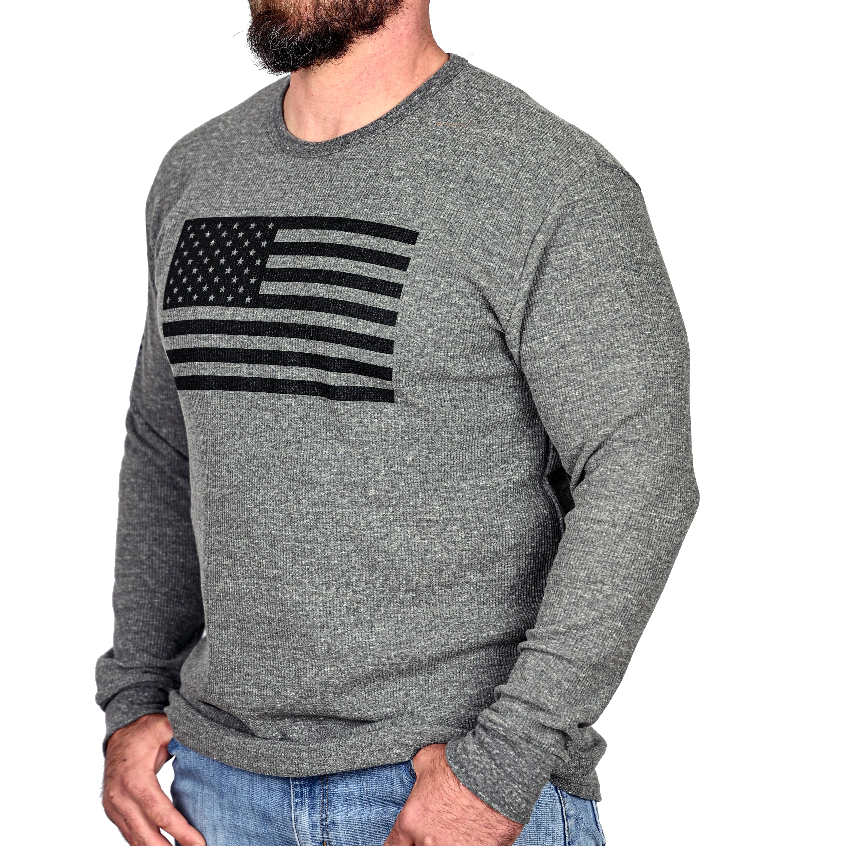 Men's American Flag Long Sleeve Patriotic Thermal