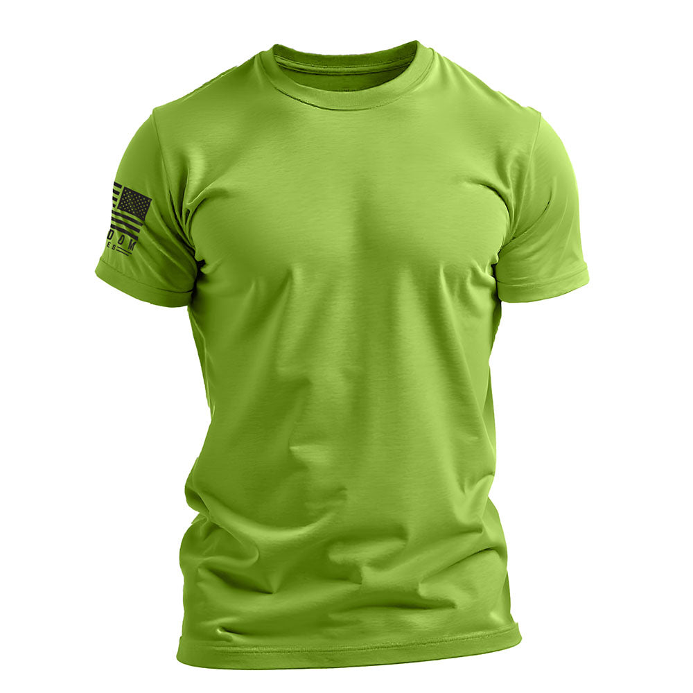 Men's Basic Hi-Vis Green Patriotic Work Shirt