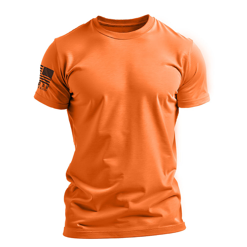 Men's Basic Hi-Vis Orange Patriotic Work Shirt