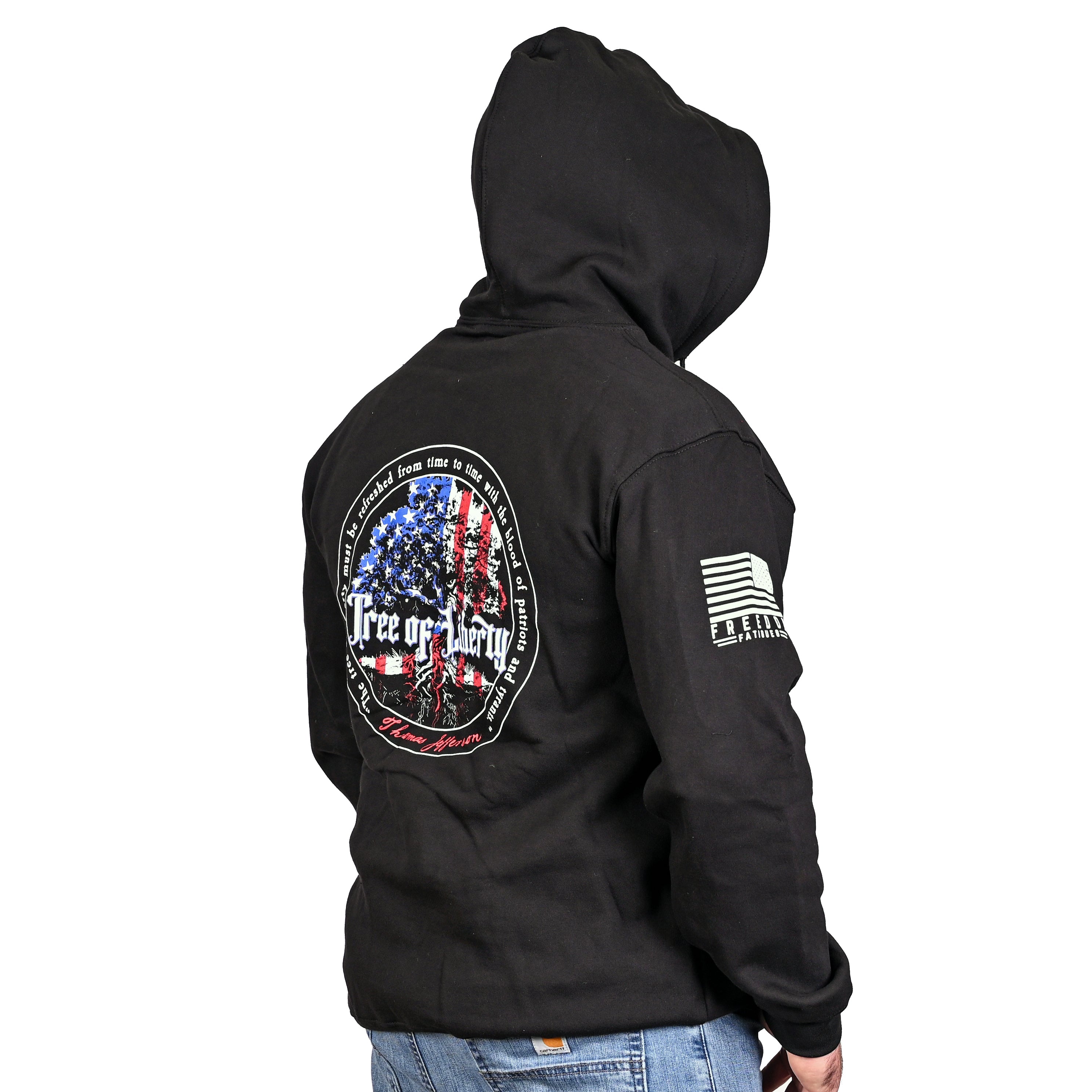 Men's Heavyweight Oversized Tree of Liberty Patriotic Hoodie