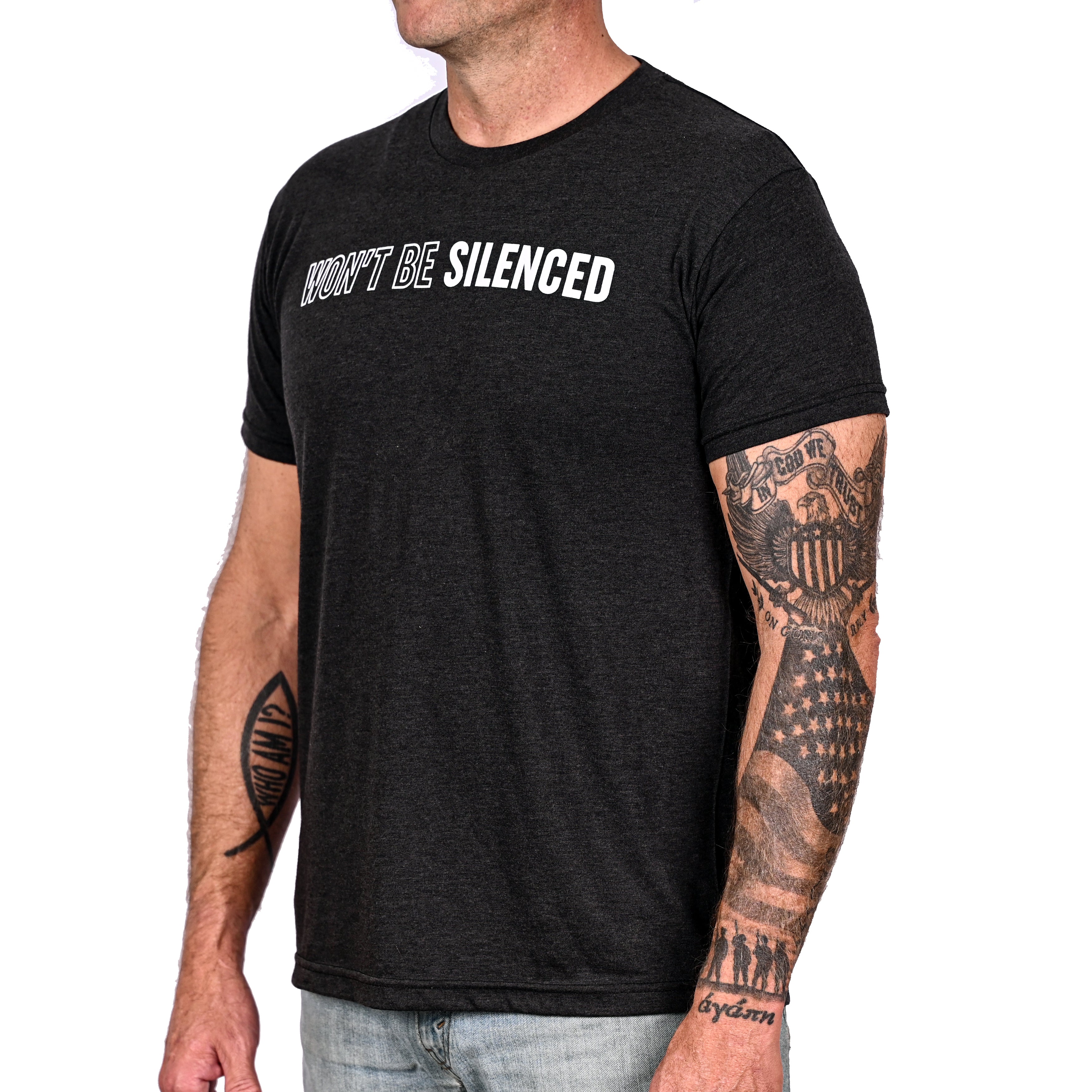 Men's Won't Be Silenced First Amendment Patriotic T-Shirt