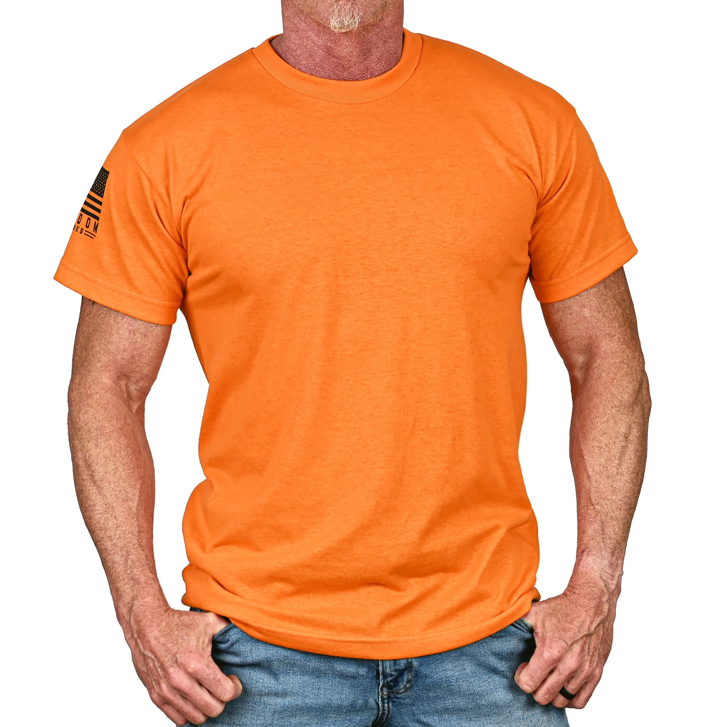 Men's Basic Hi-Vis Orange Patriotic Work Shirt