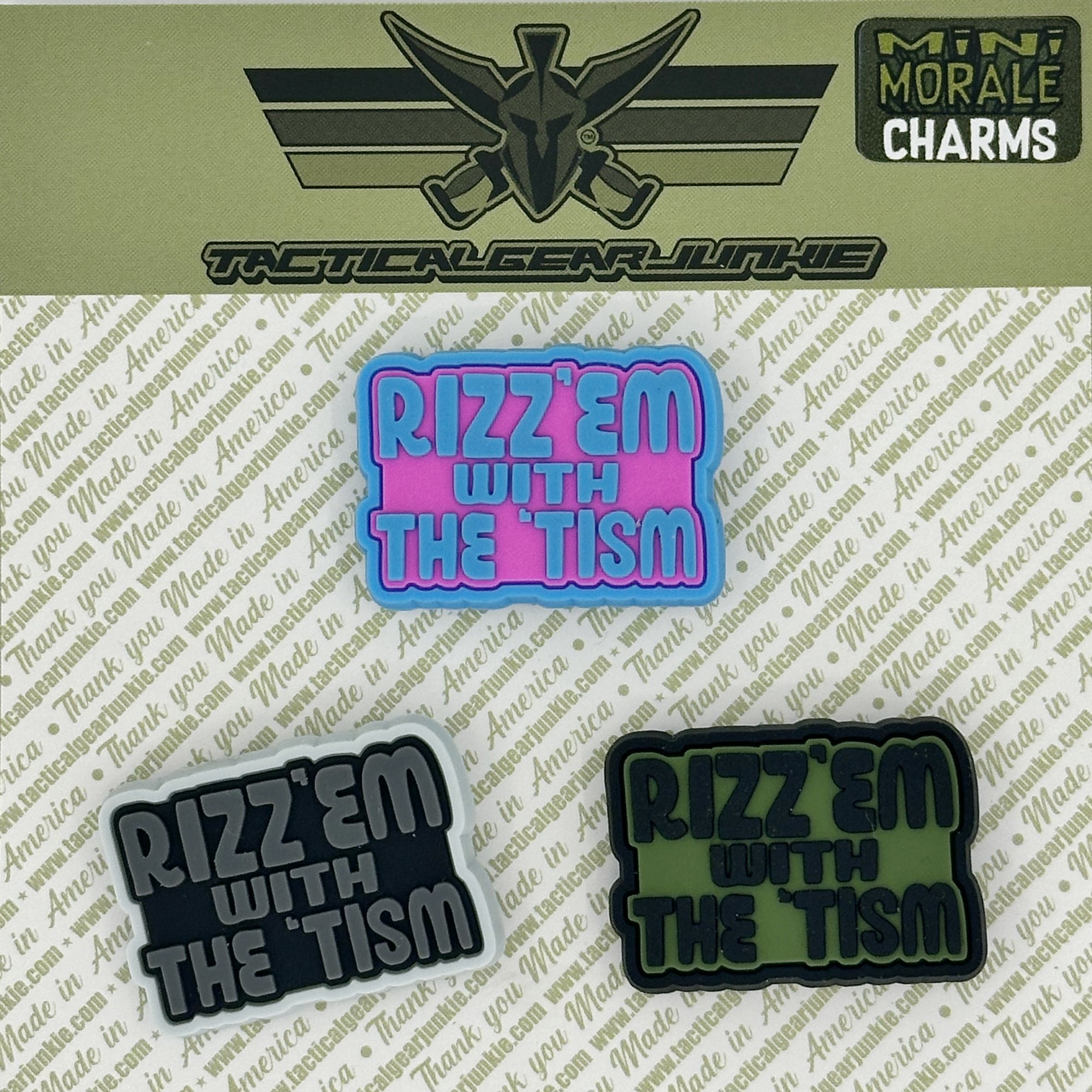 Tactical Mini Morale Charms - Rizz'em with the 'Tism - Set of 3