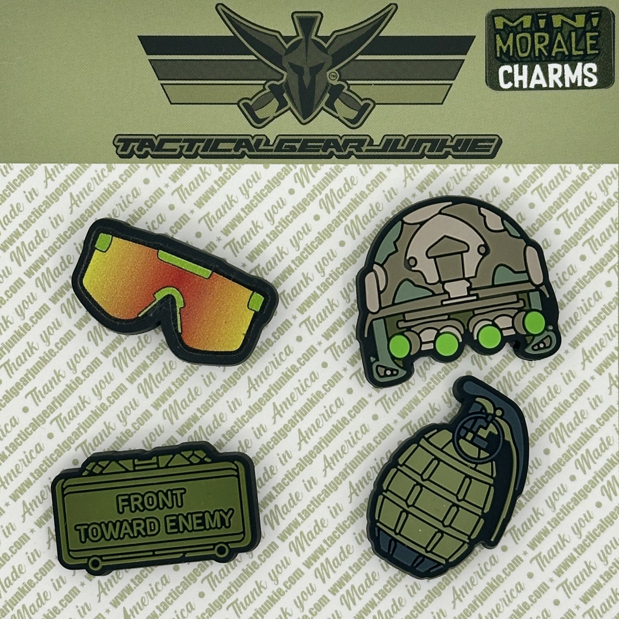 Tactical Mini Morale Charms - Military Pack - Set of 4