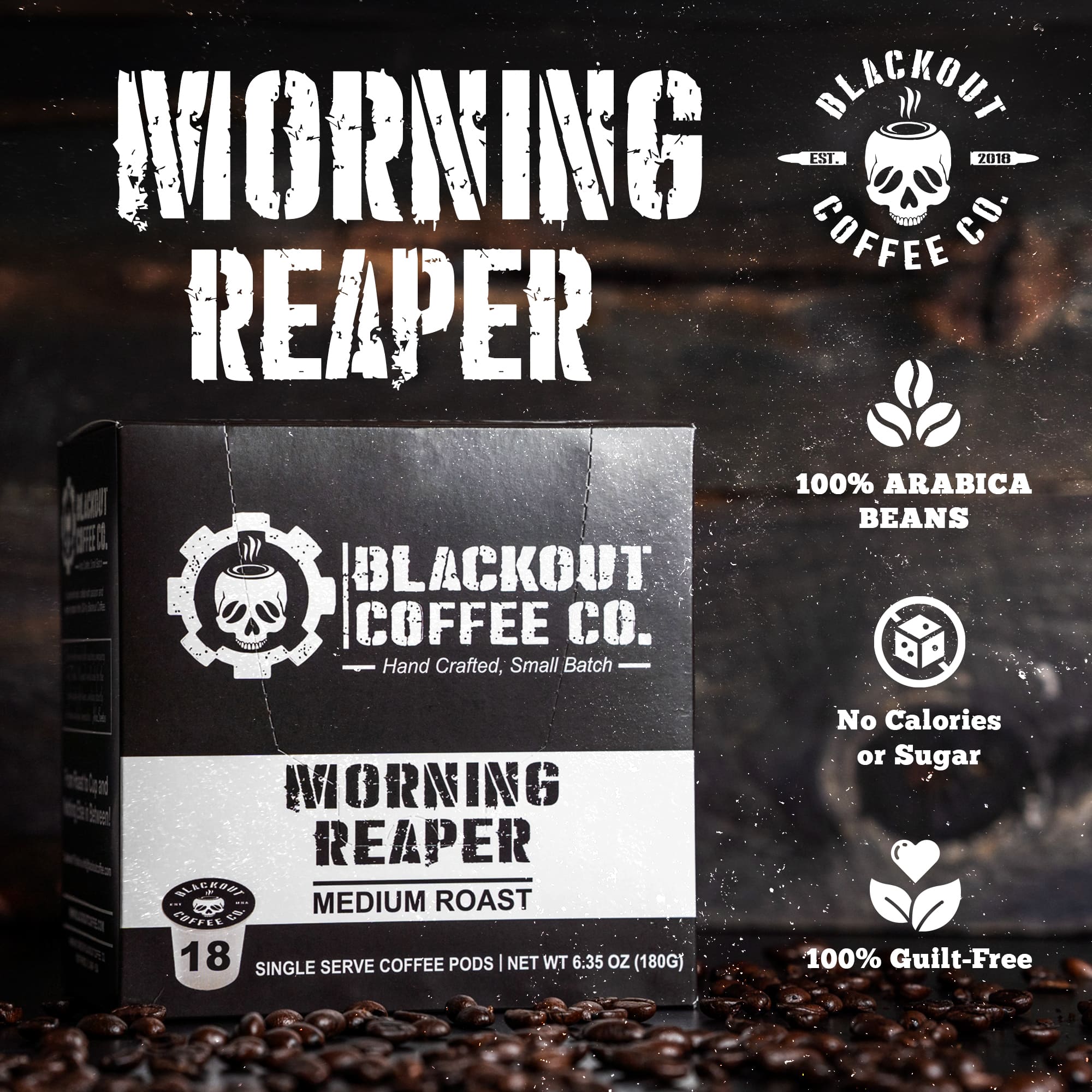 MORNING REAPER MEDIUM ROAST COFFEE PODS 18CT