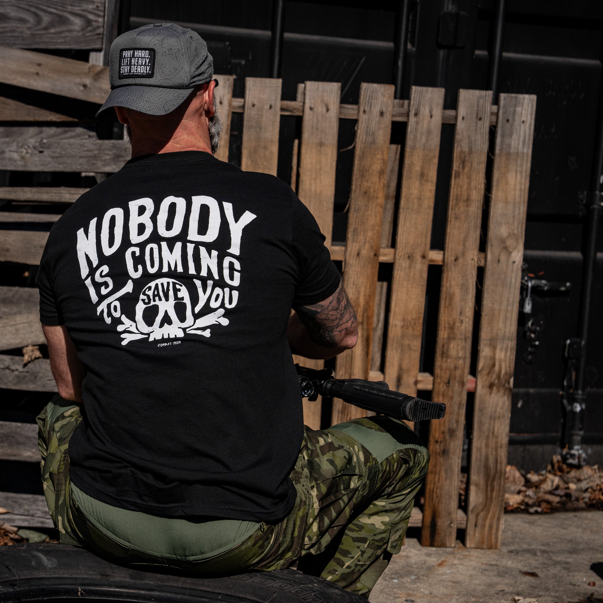 Nobody Is Coming To Save You Skull Men's T-Shirt