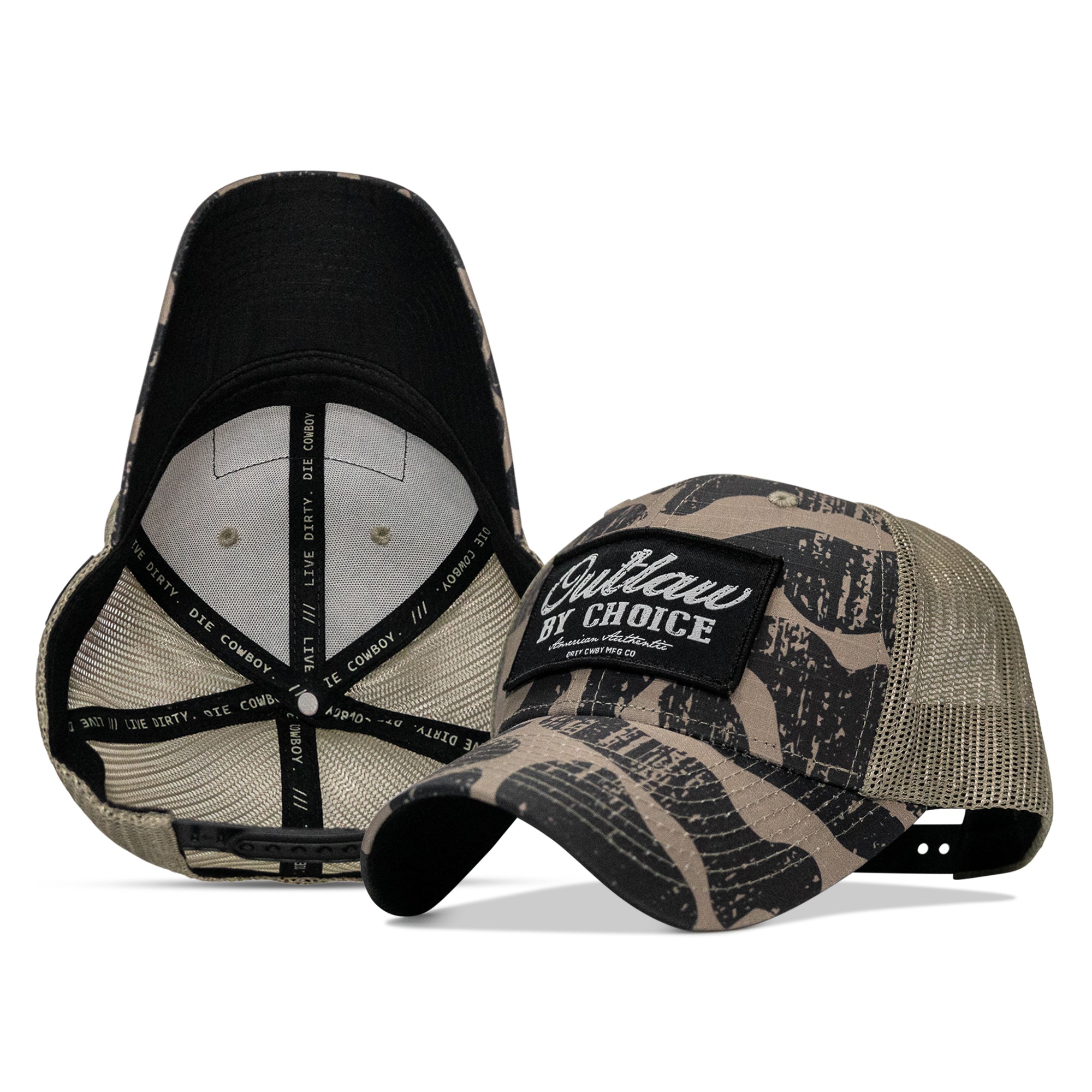 Outlaw By Choice Patch Original Ripstop Classic Snapback Hat