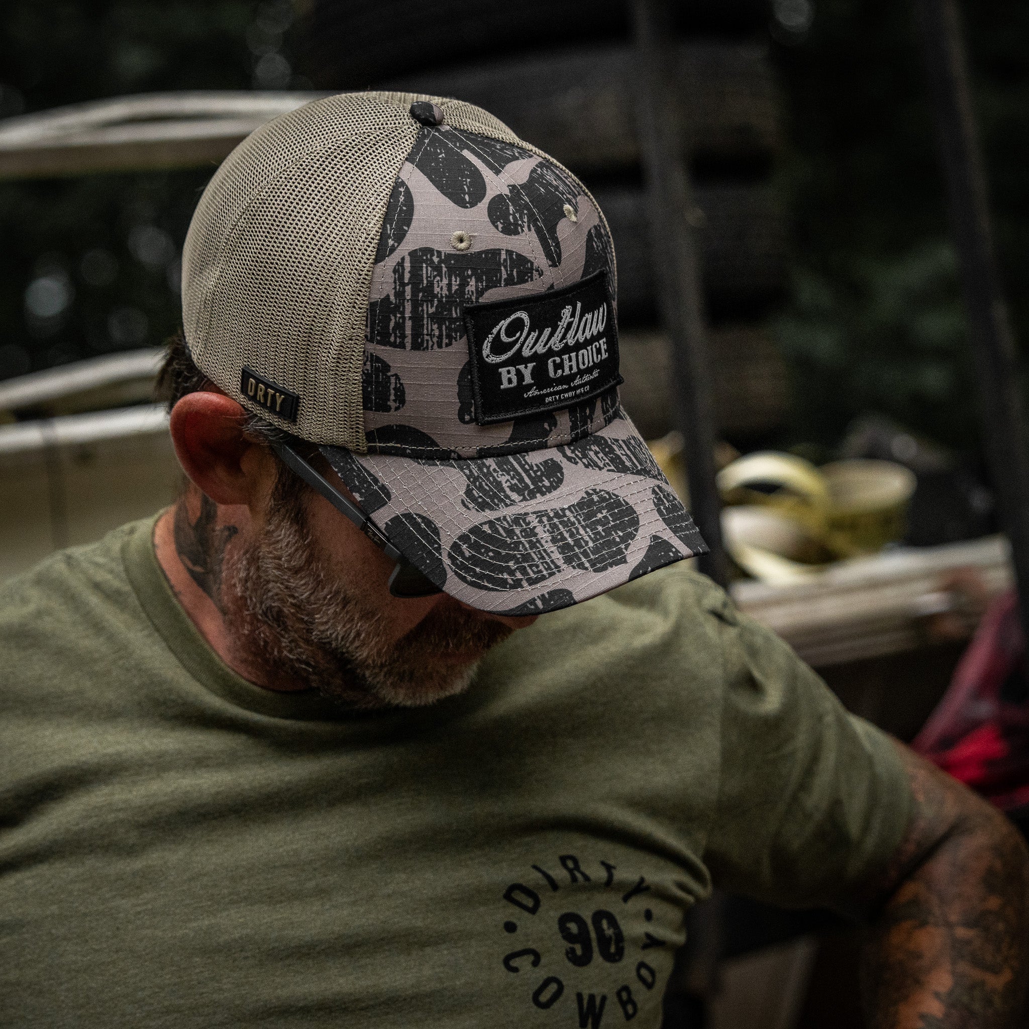 Outlaw By Choice Patch Original Ripstop Classic Snapback Hat