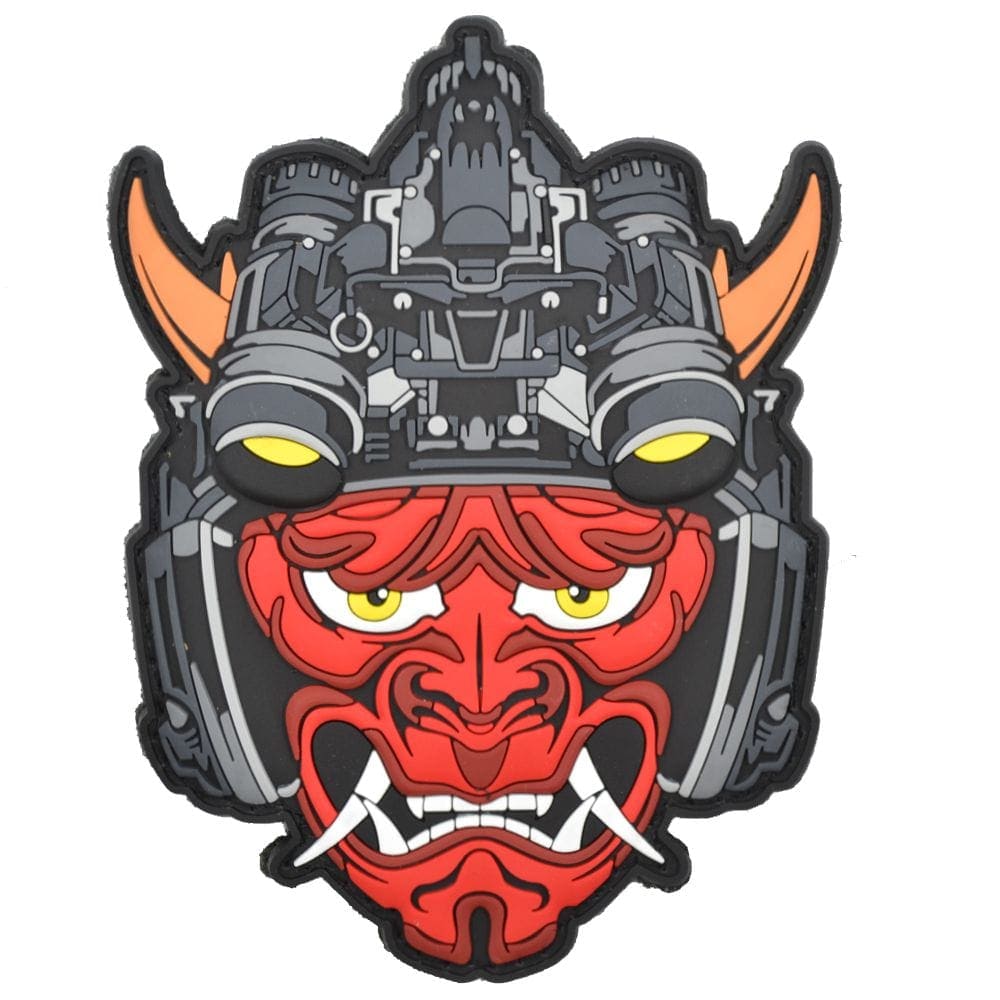 Tactical Oni Samurai with Night Vision Goggles PVC Patch - Unleash Fear and Strength